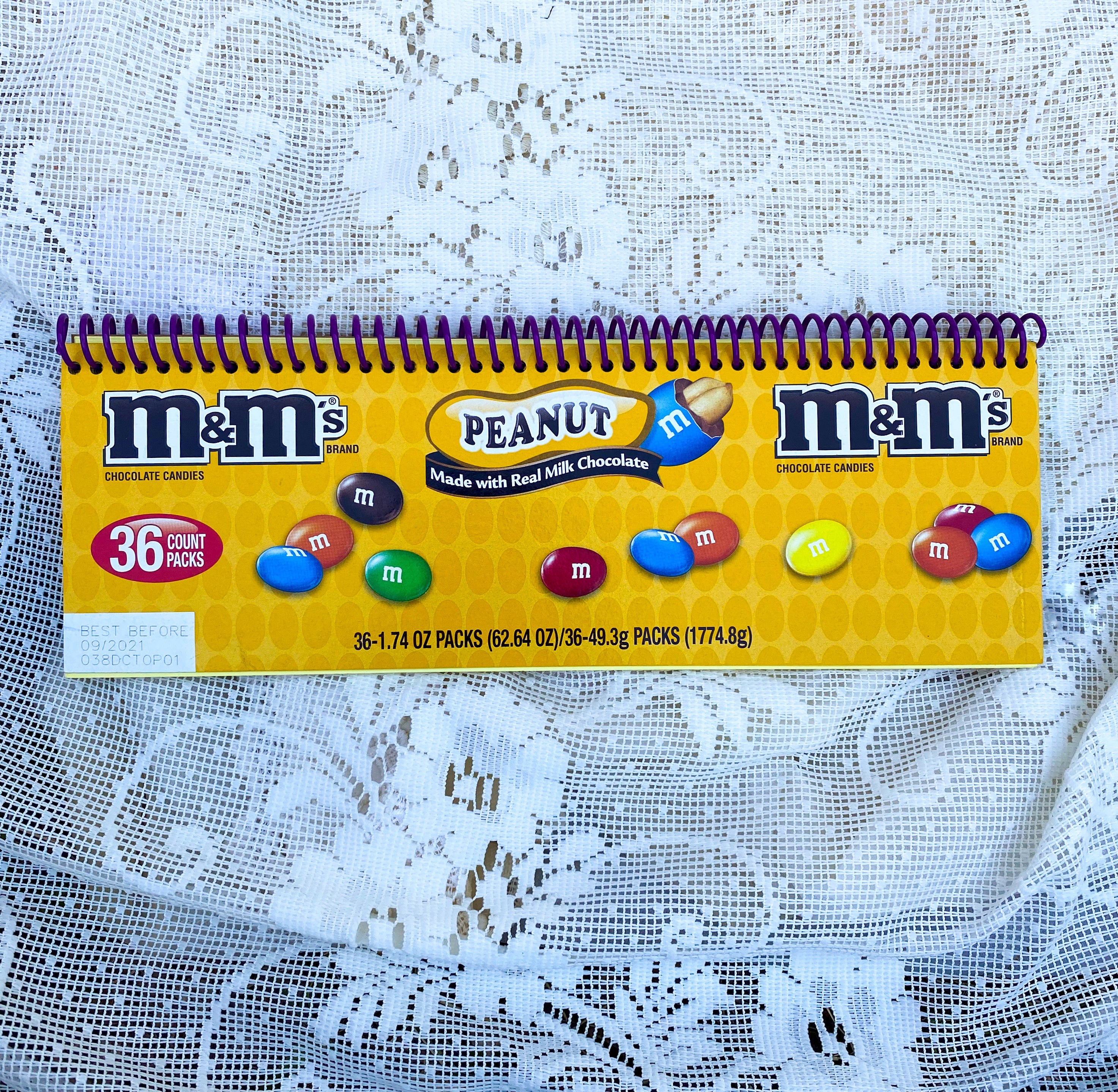 Peanut M&M’s Upcycled Spiral Notebook