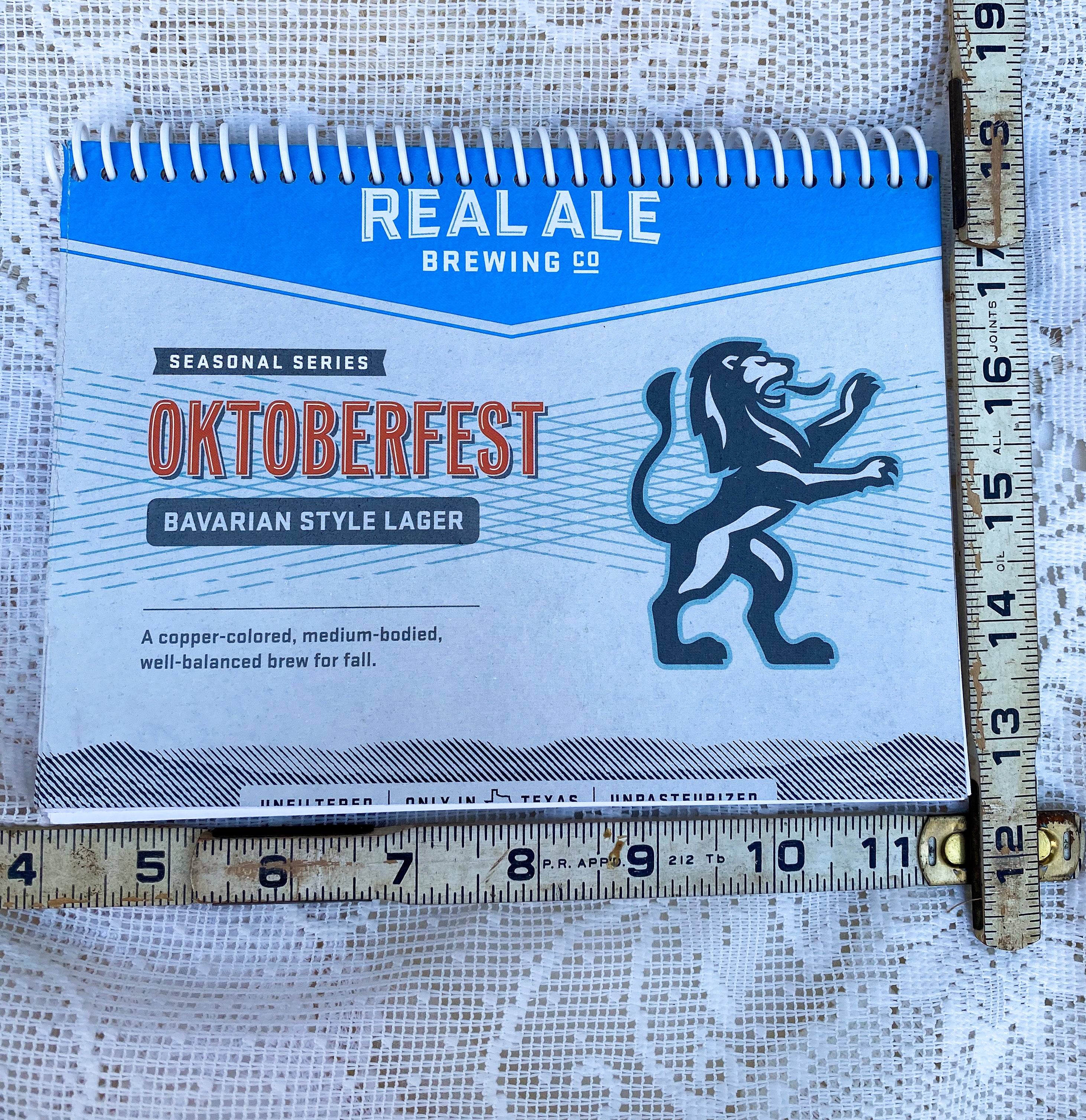 Real Ale Brewing Co. Oktoberfest Recycled Beer Carton Notebook
