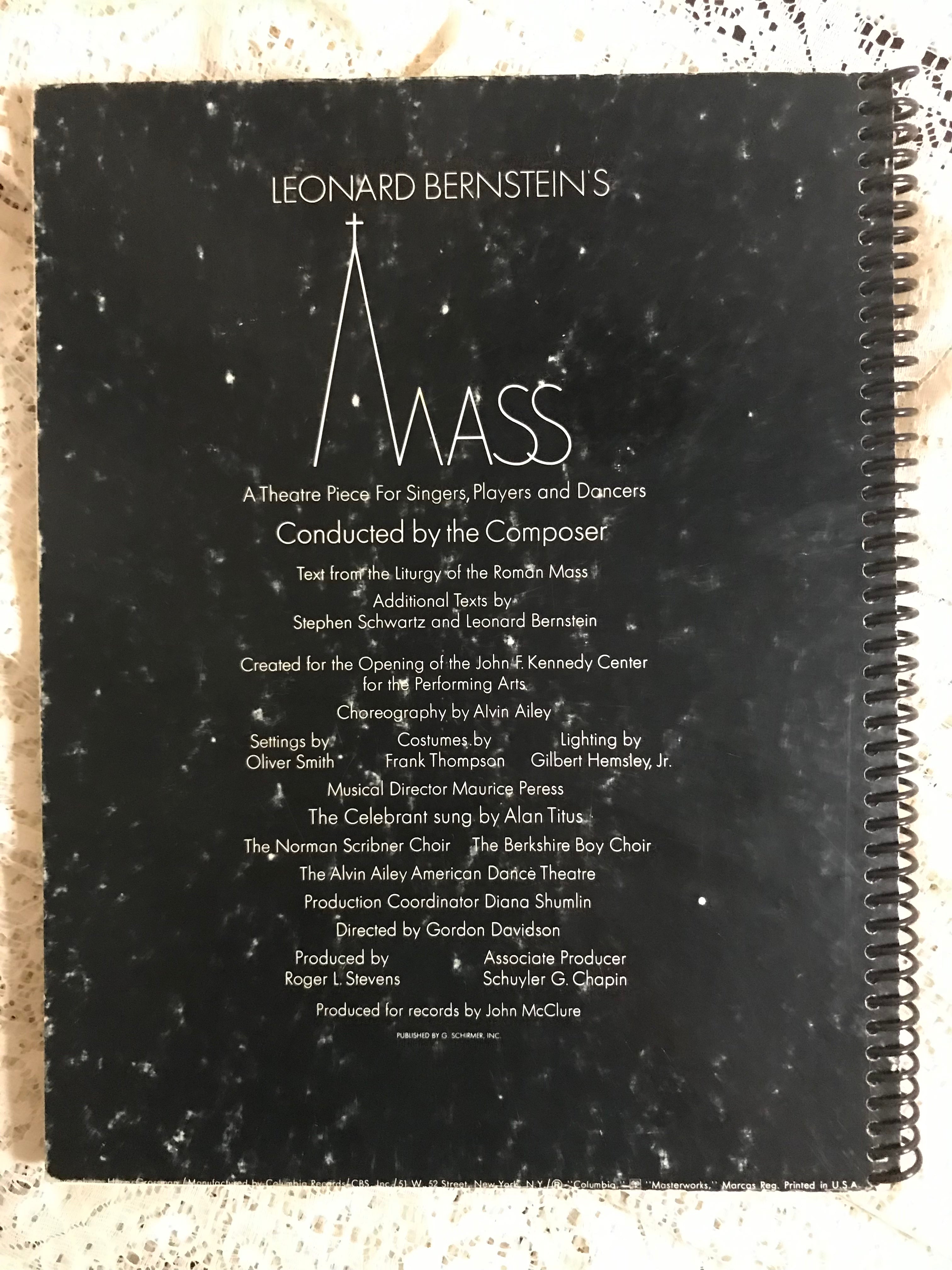 Mass Leonard Bernstein Album Cover Notebook