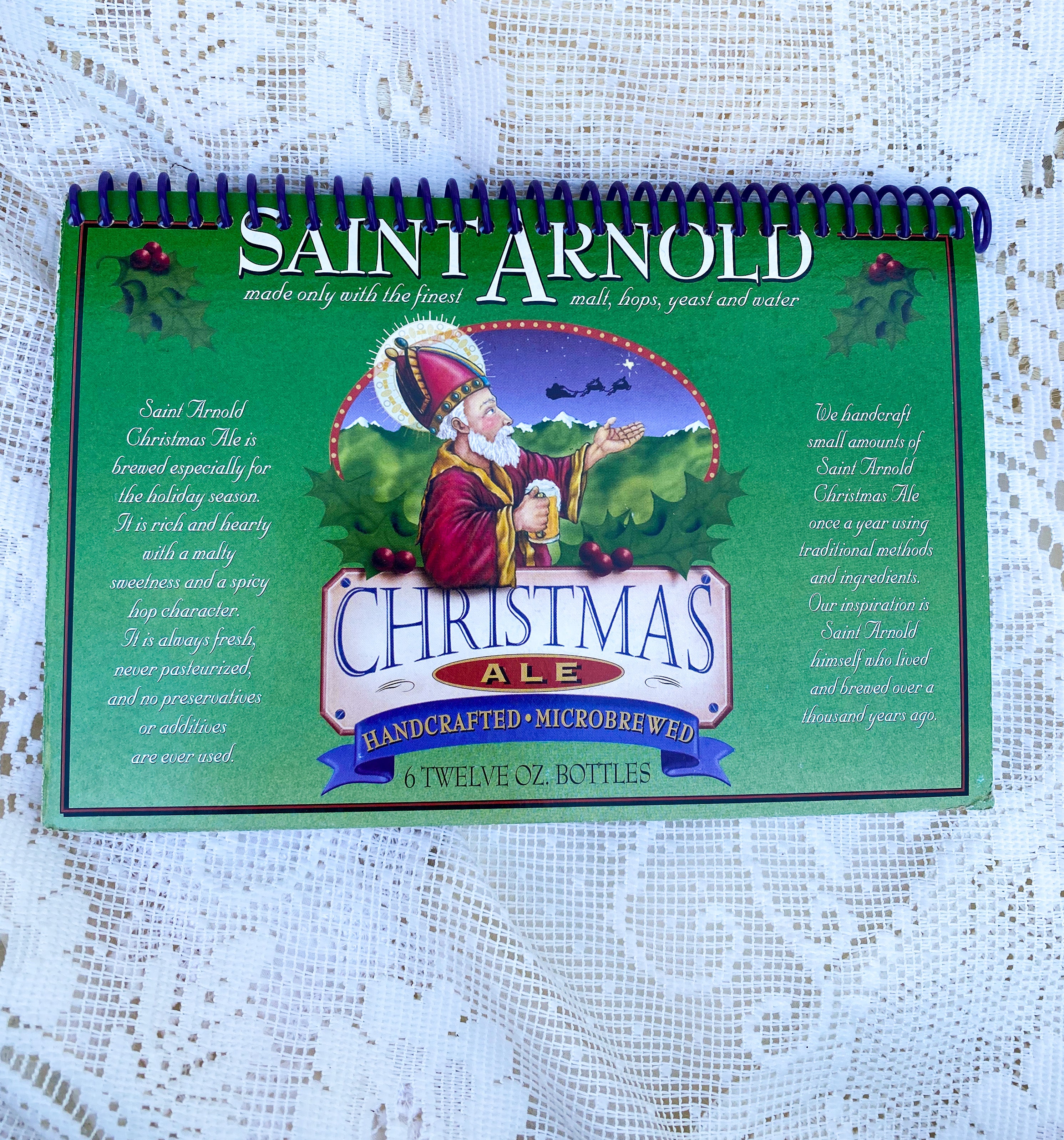 Saint Arnold Christmas Ale Recycled Beer Carton Notebook