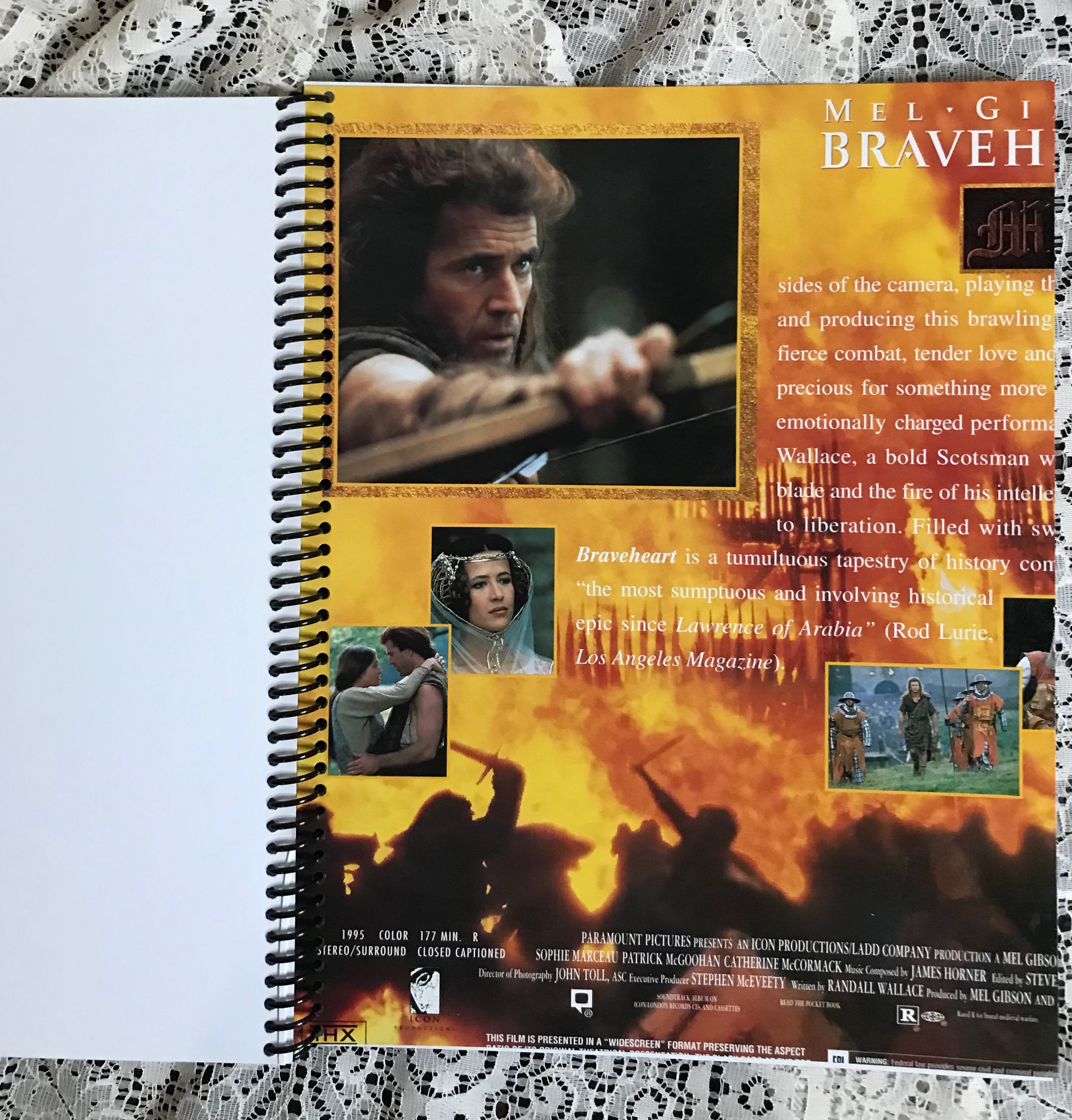 Braveheart Mel Gibson Album Cover Notebook