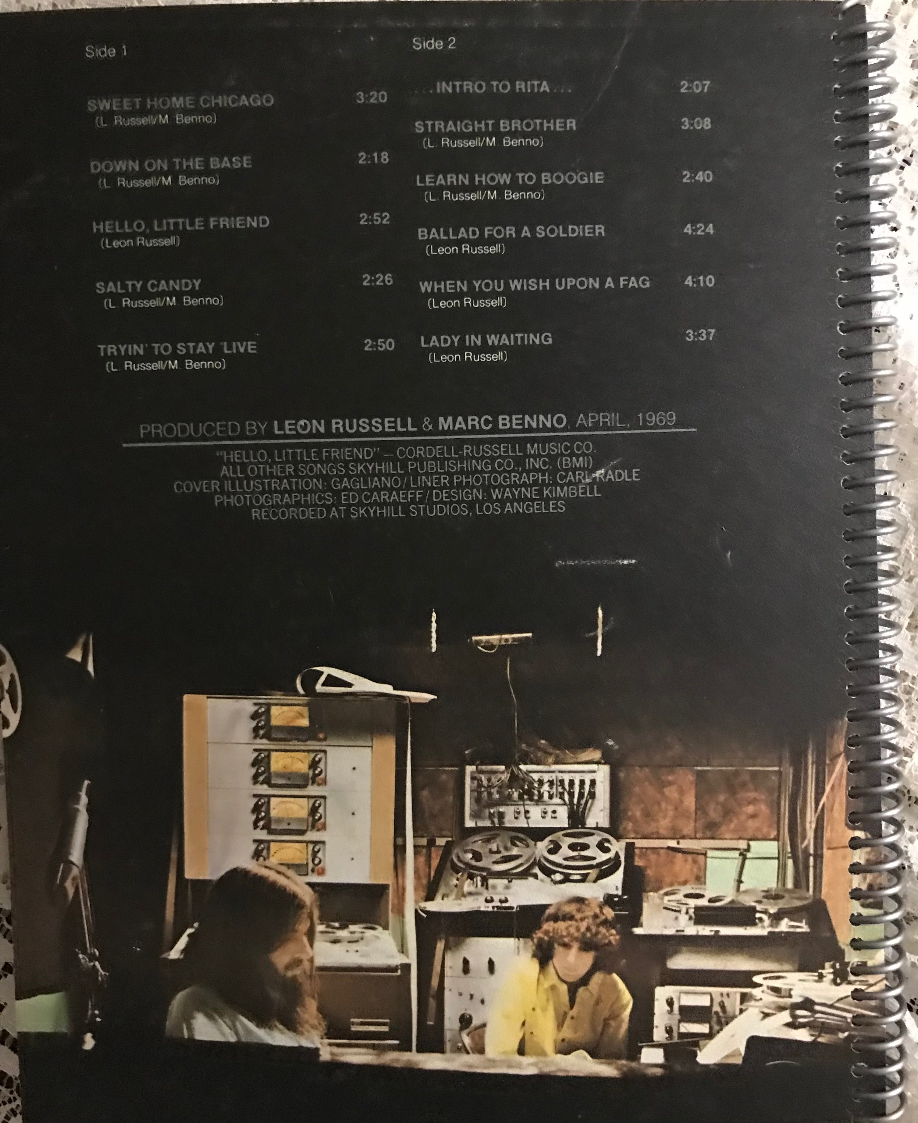 Leon Russell and Marc Benno Album Cover Notebook