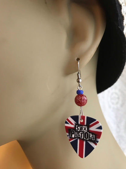 Guitar Pick Earrings - Sex Pistols