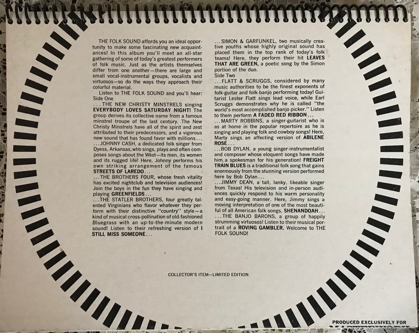 Folk Sound Recycled Album Cover Notebook
