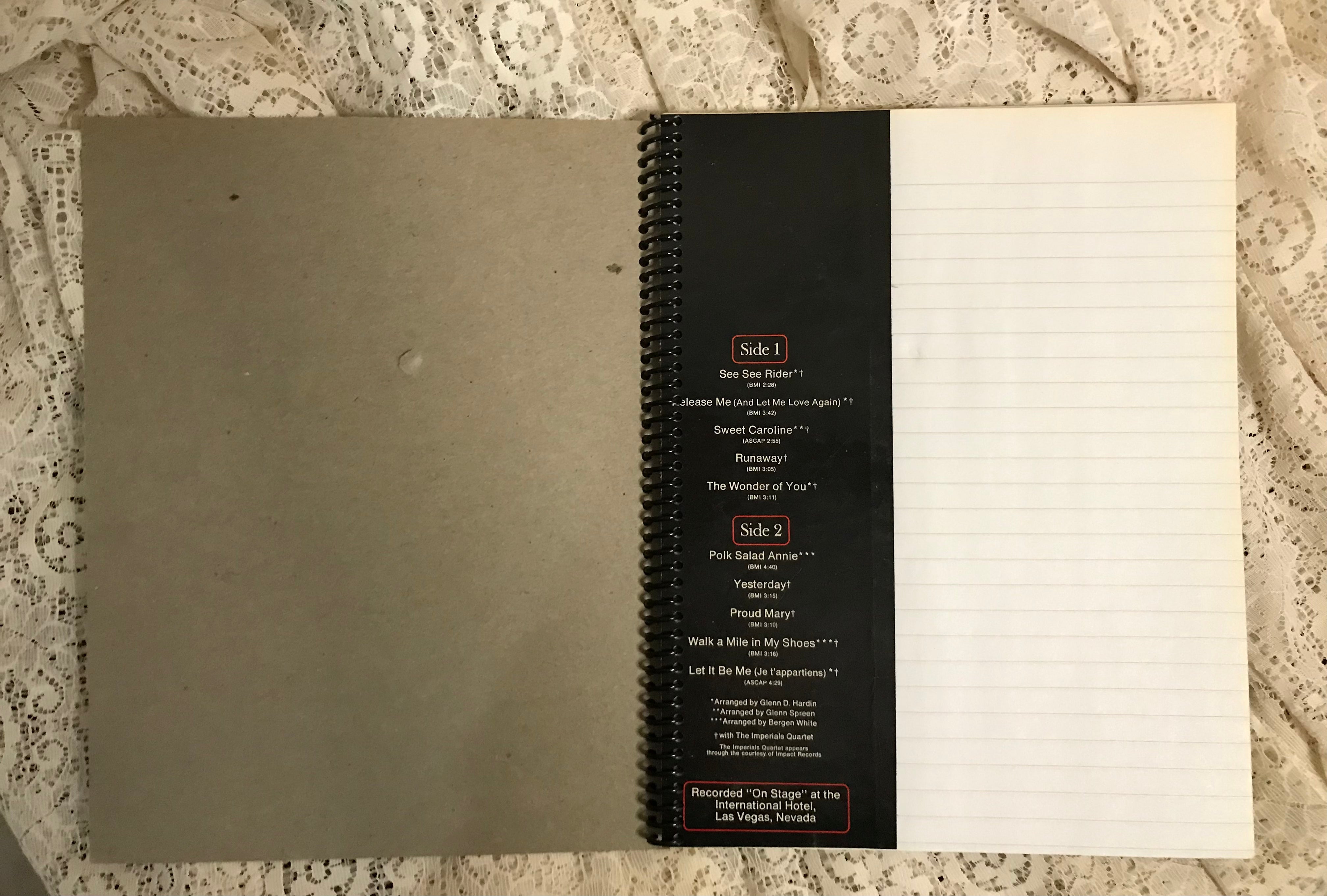 Elvis Live Album Cover Notebook