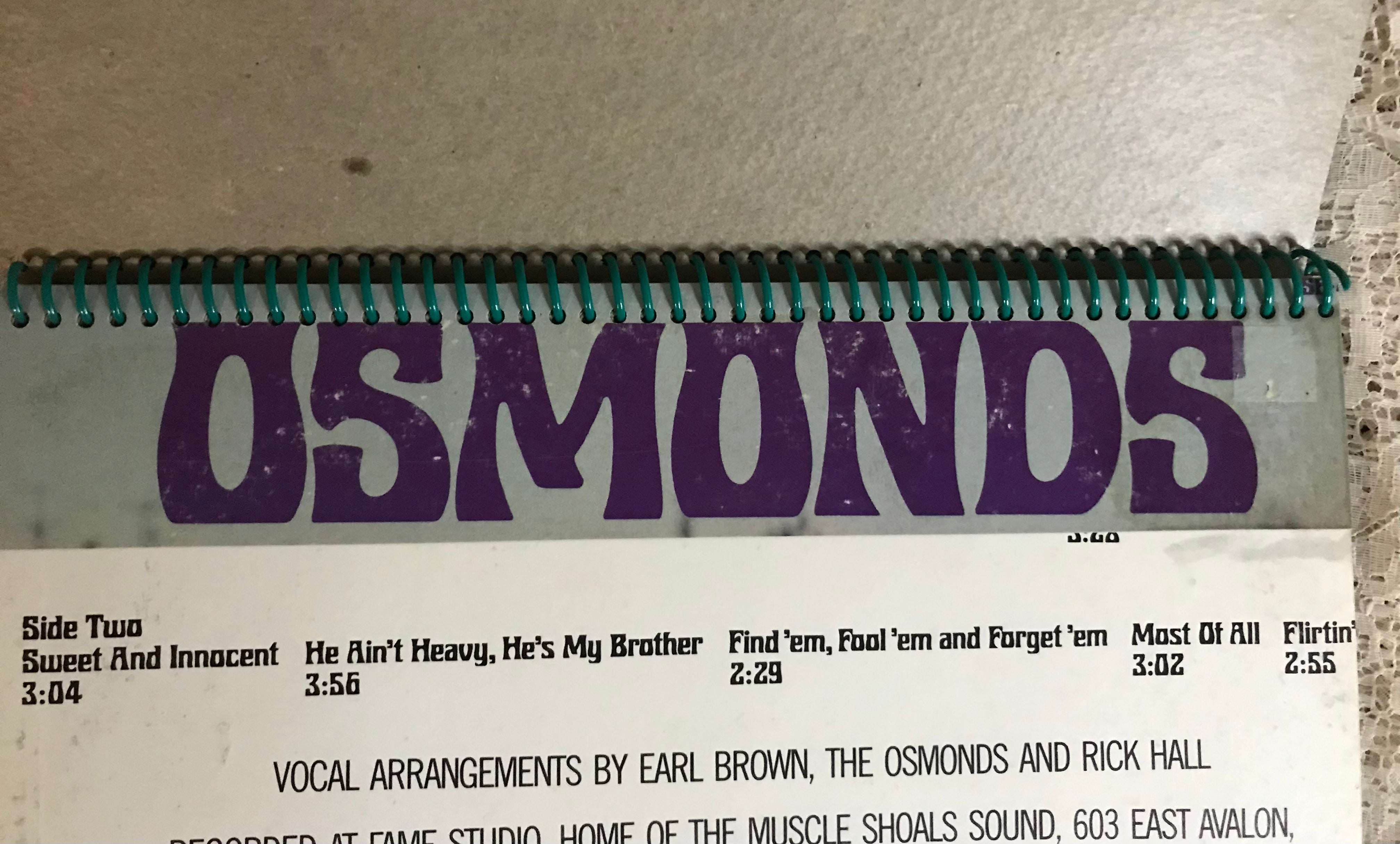 Osmonds Recycled Album Cover Notebook