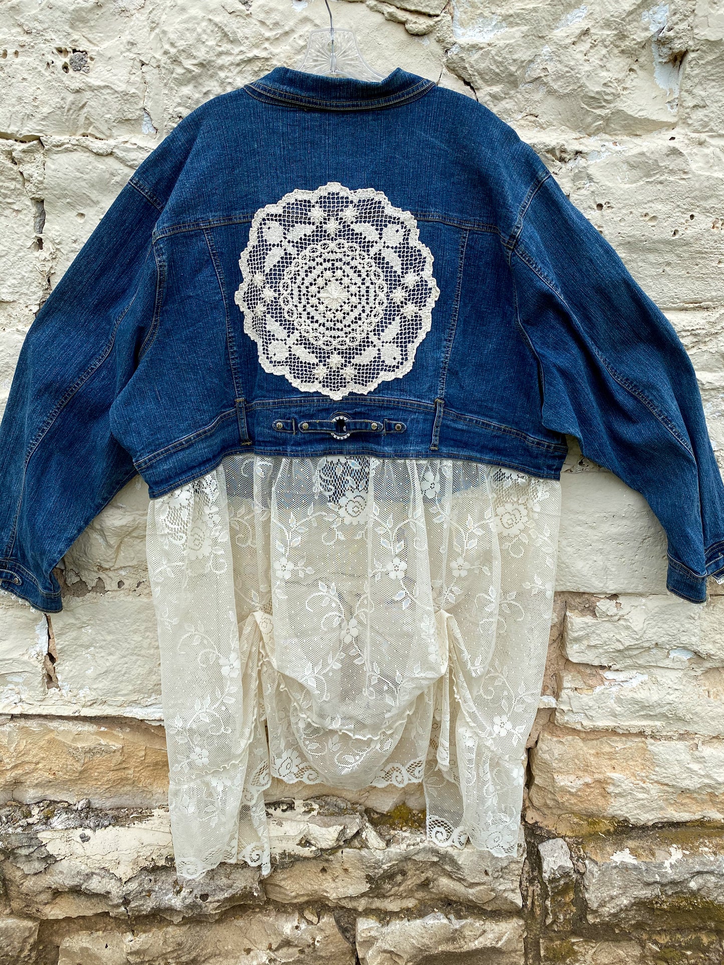 Denim Jacket with Lace Skirt Size 30 w