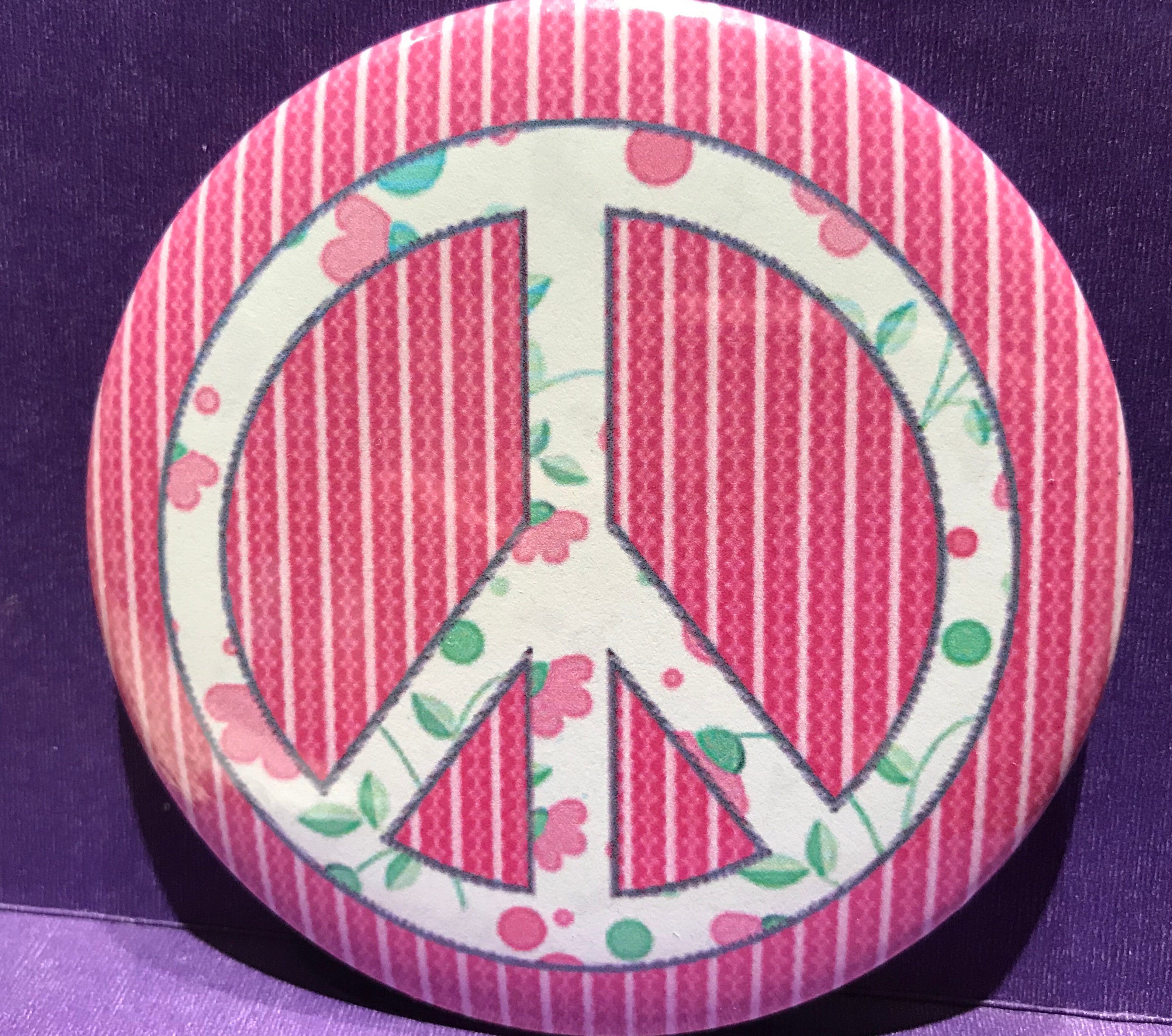 Pocket Mirror Striped Peace Sign
