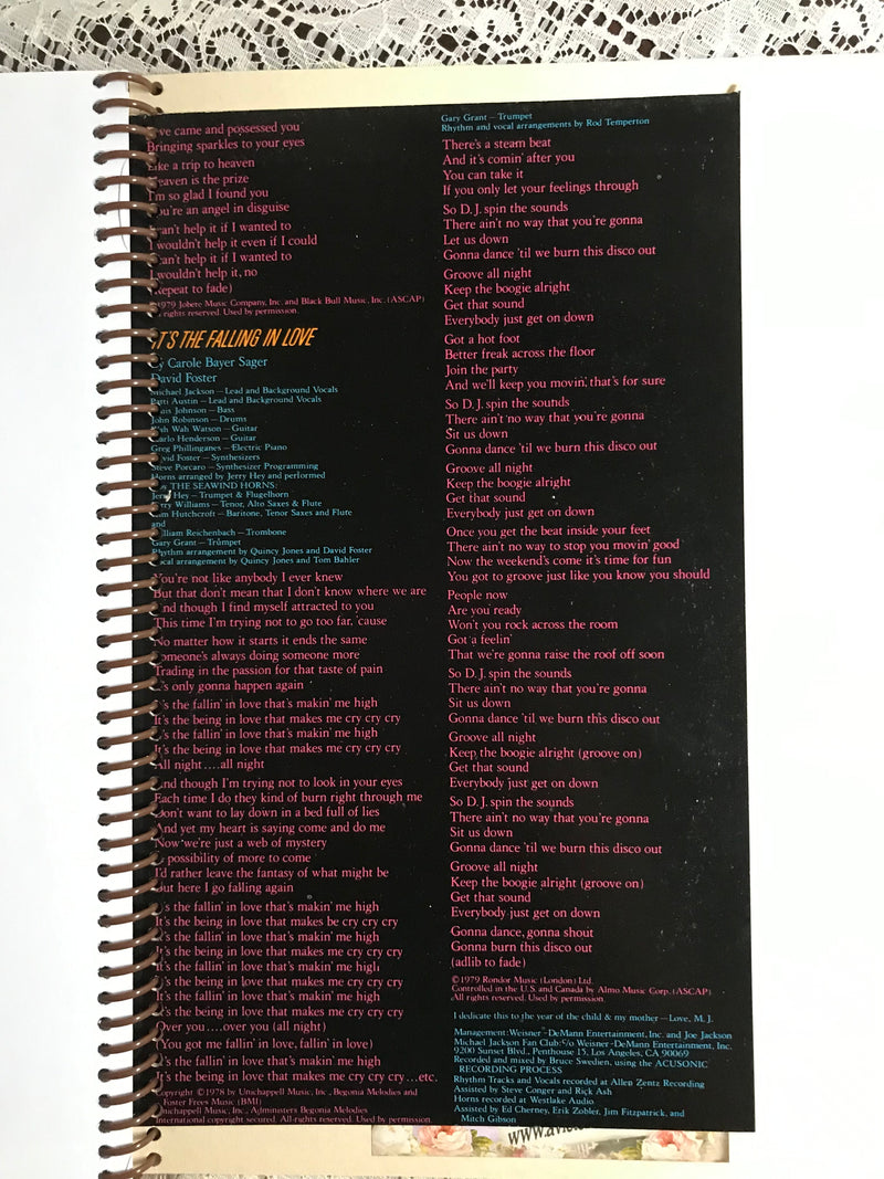 Michael Jackson Off the Wall Album Cover Notebook A Victorian Revolution