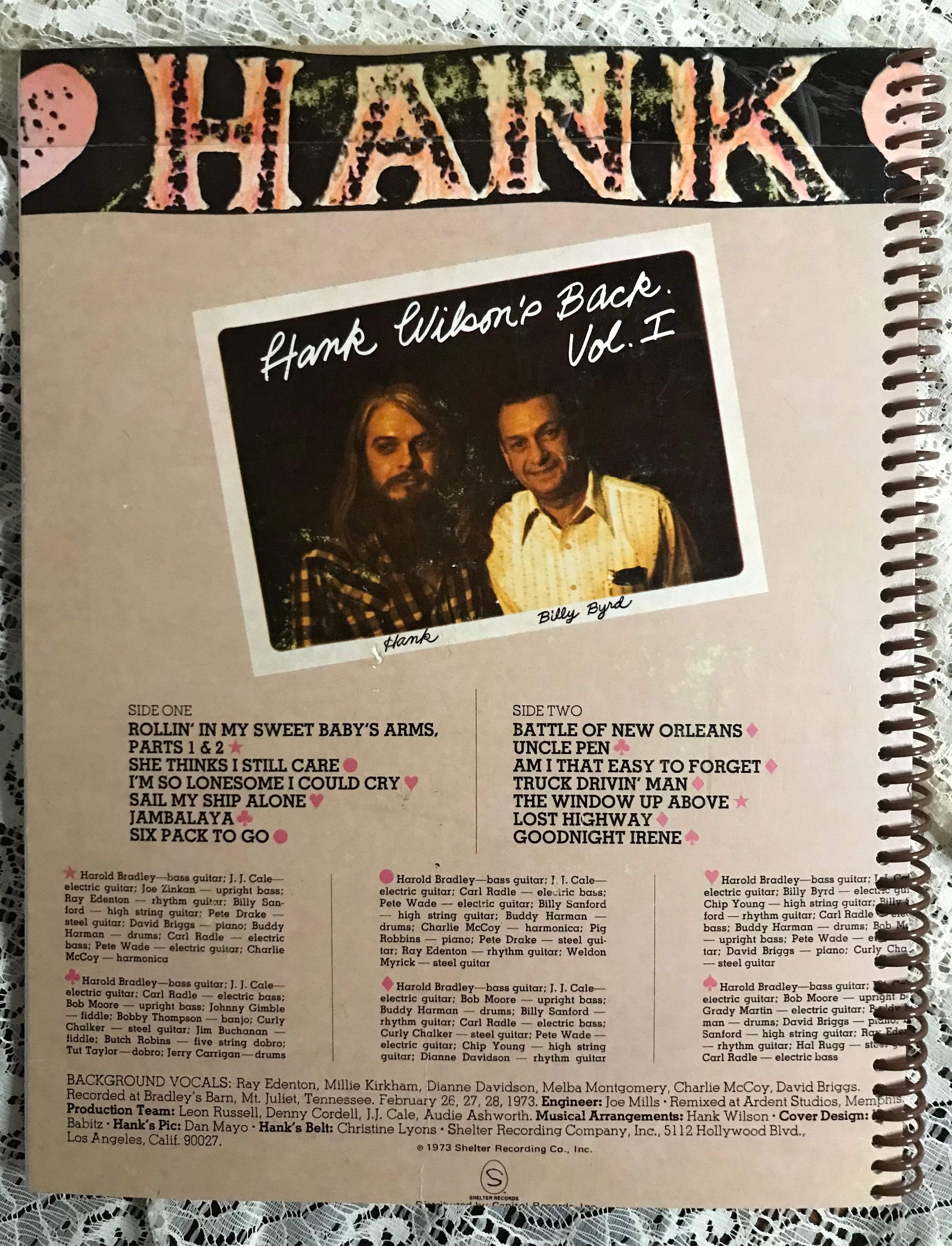 Leon Russell Hank Wilson’s Back Album Cover Notebook