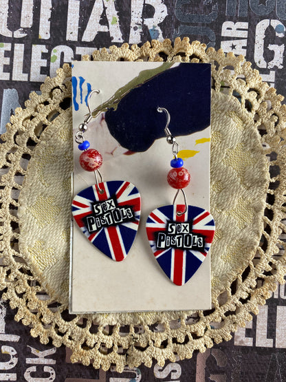 Guitar Pick Earrings - Sex Pistols
