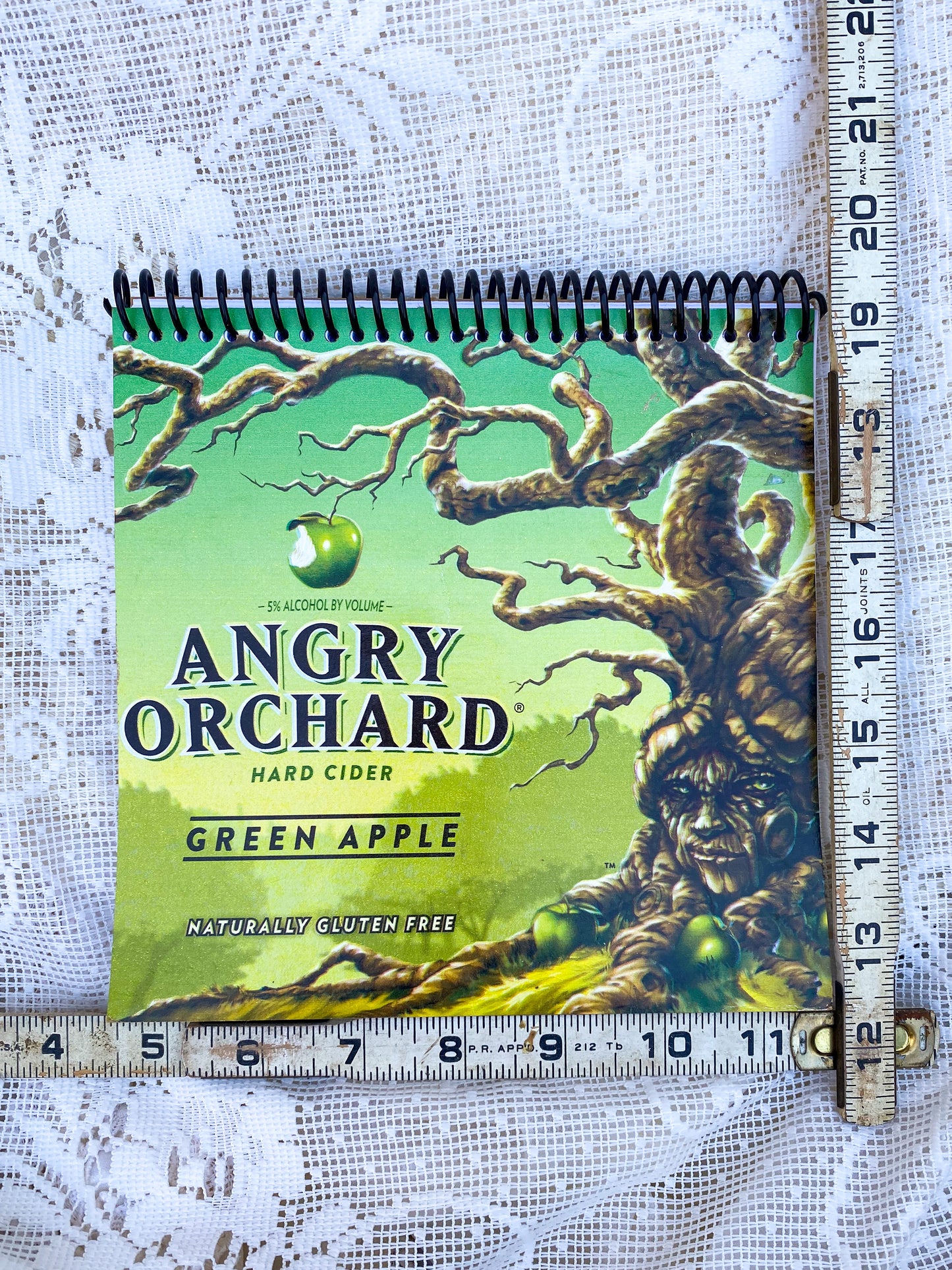 Angry Orchard Green Apple Recycled Beer Carton Notebook - Black Spiral