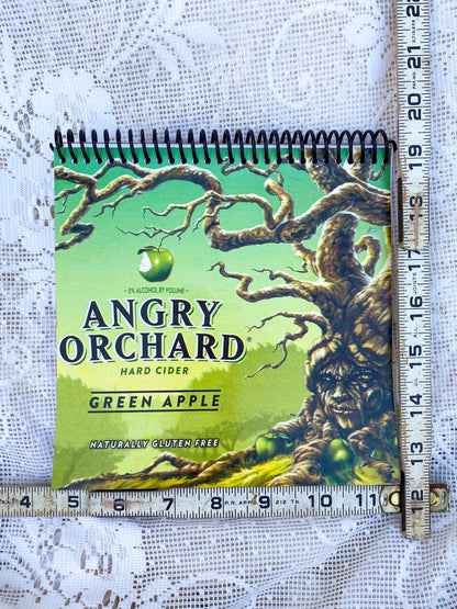 Angry Orchard Green Apple Recycled Beer Carton Notebook - Black Spiral