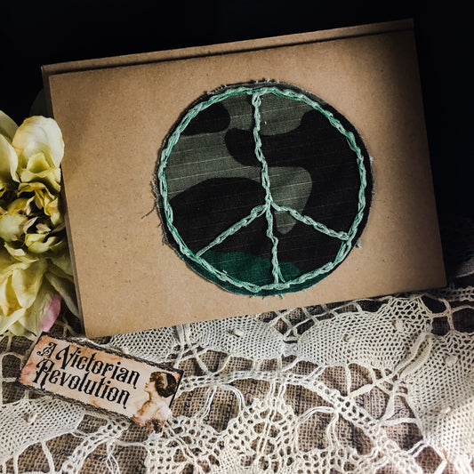 Hand Stitched Peace & Love Greeting Card