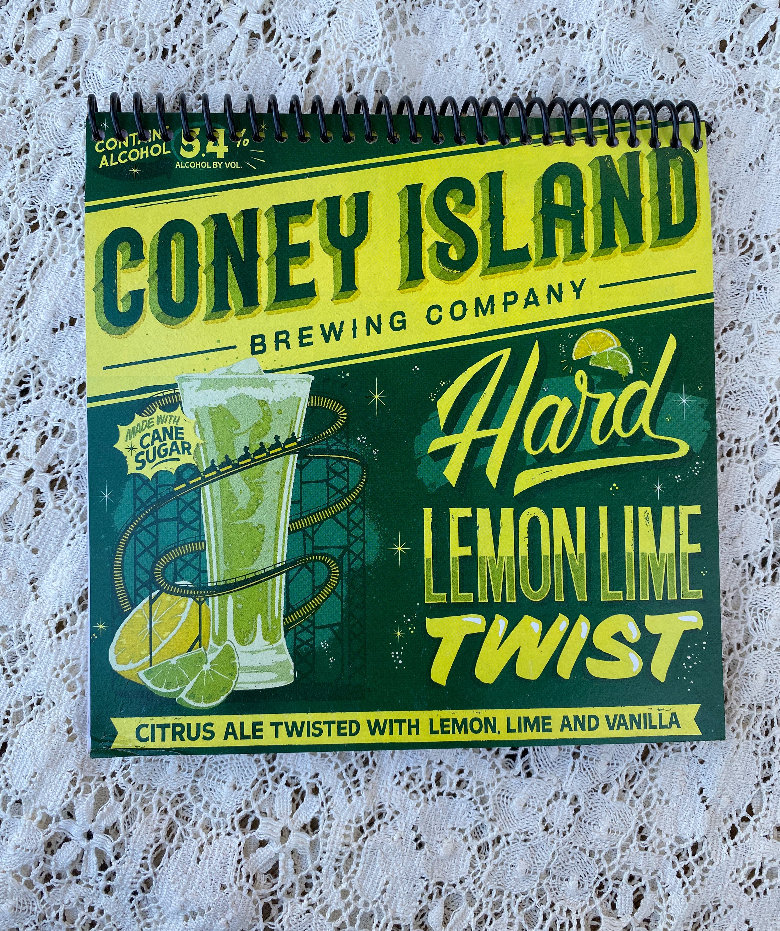 Coney Island Hard Lemon Lime Twist Recycled Beer Carton Notebook