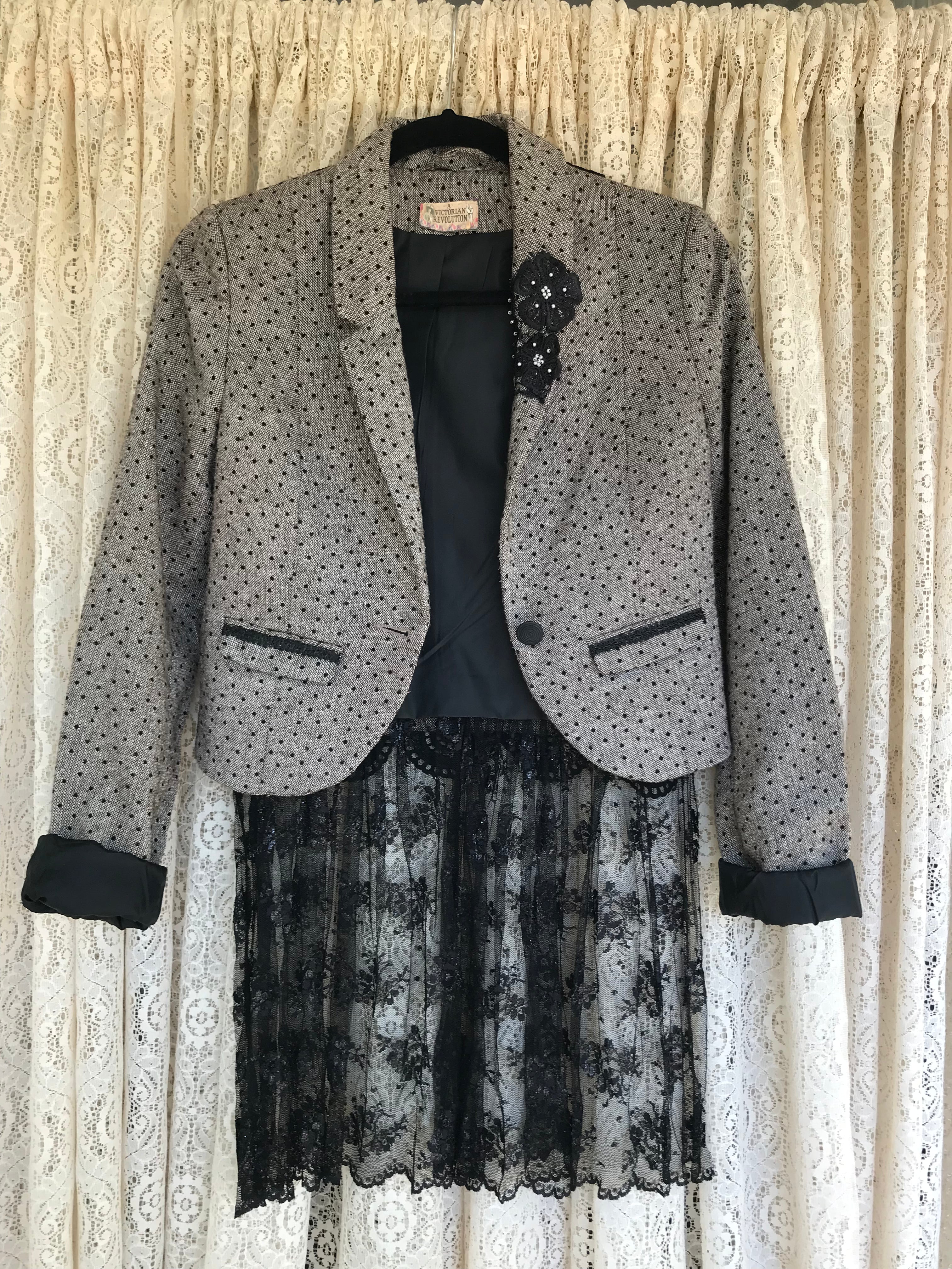 Jacket With Lace Skirt- X-SMALL