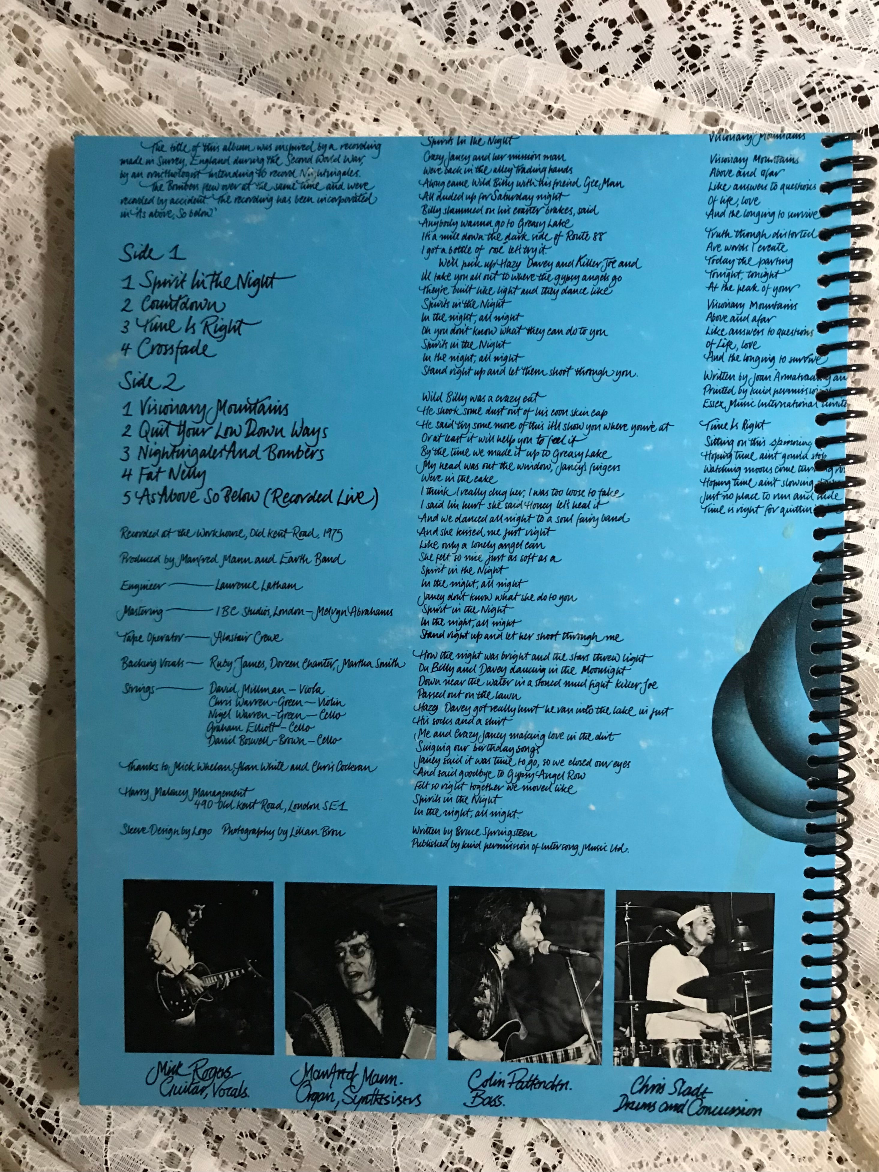 Manfred Mann Nightingales and Bombers Album Cover Notebook