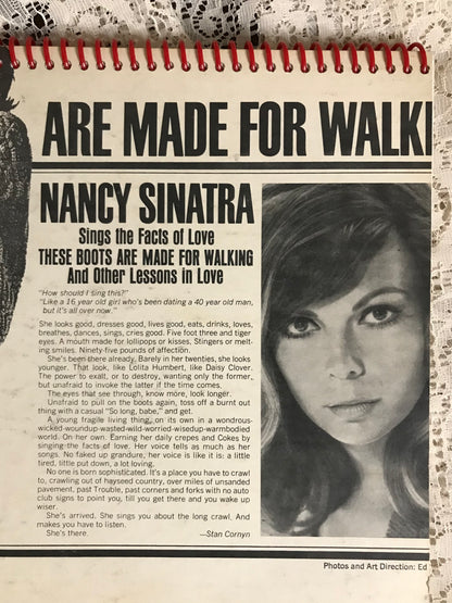Nancy Sinatra  Boots Recycled Album Cover Notebook