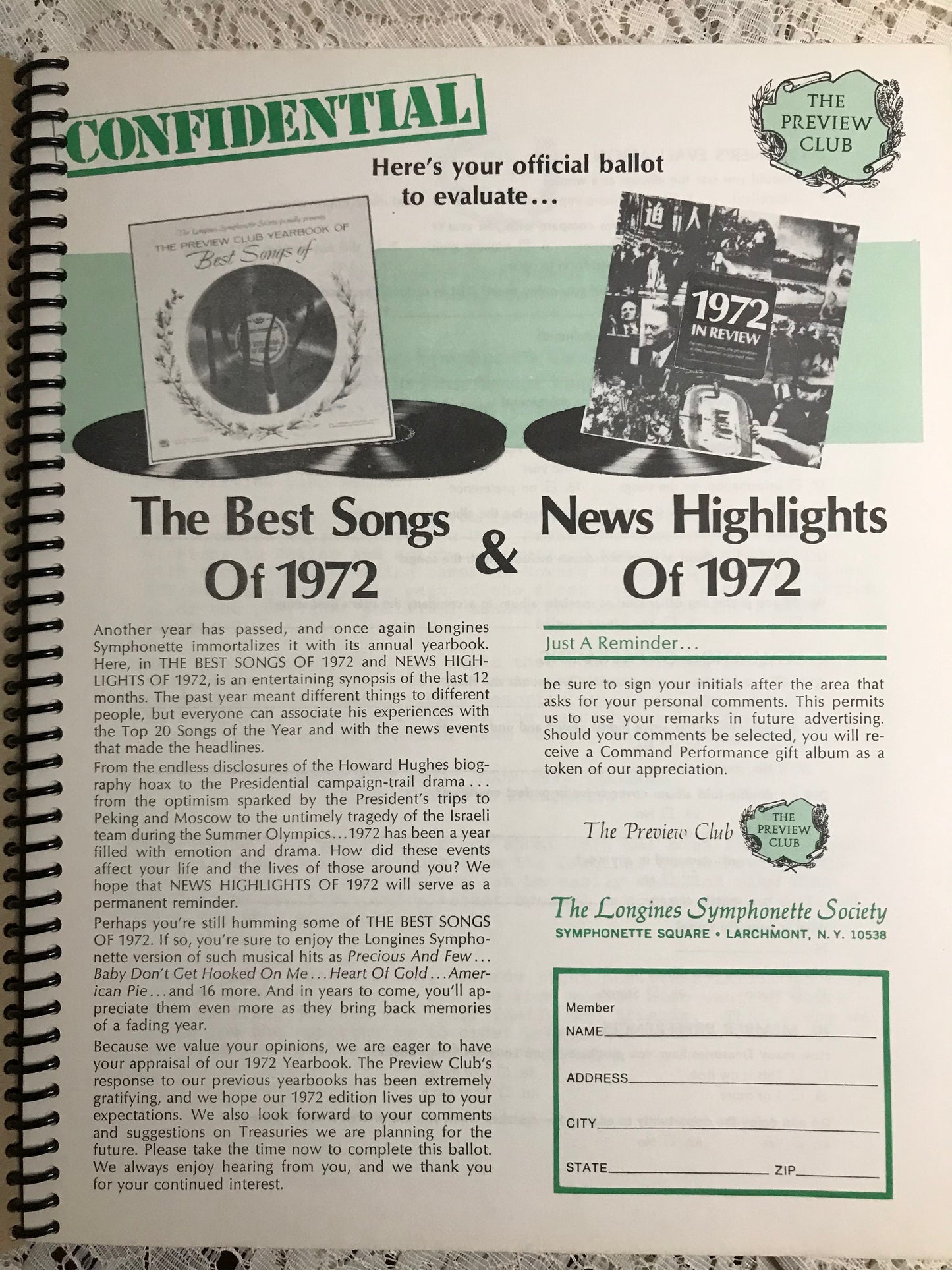1972 In Review Album Cover Notebook