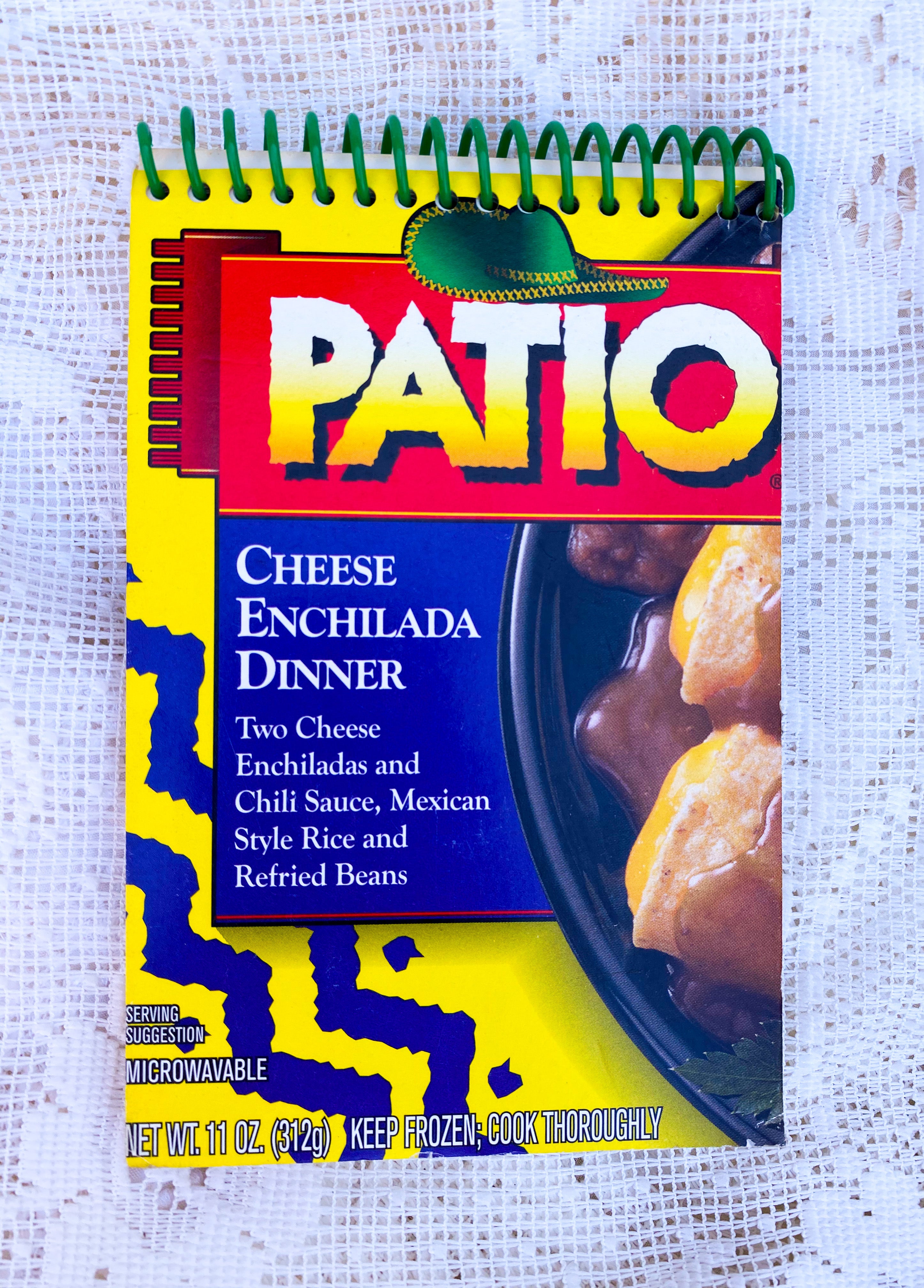 Patio Enchilada Dinner Upcycled Spiral Notebook