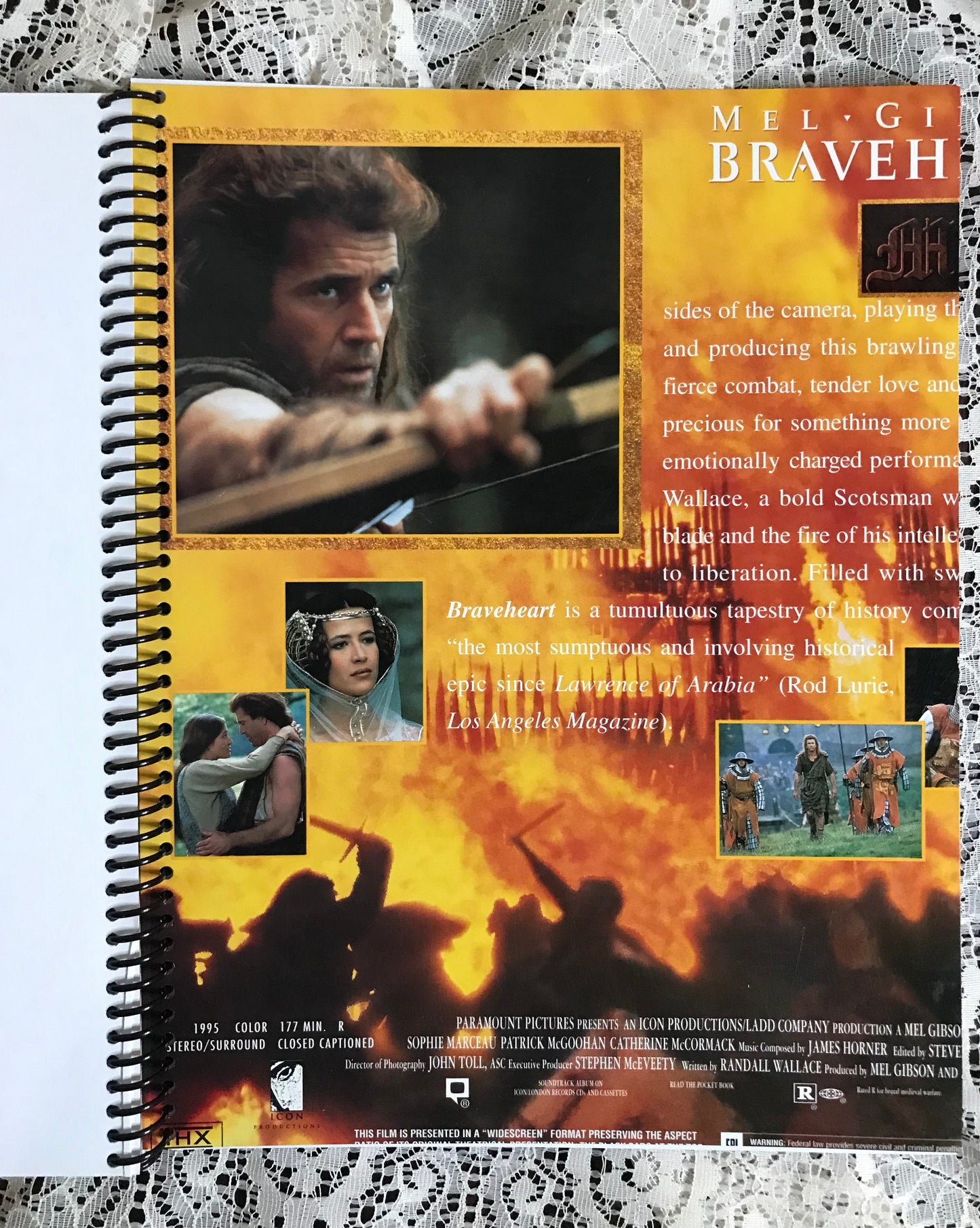Braveheart Mel Gibson Album Cover Notebook