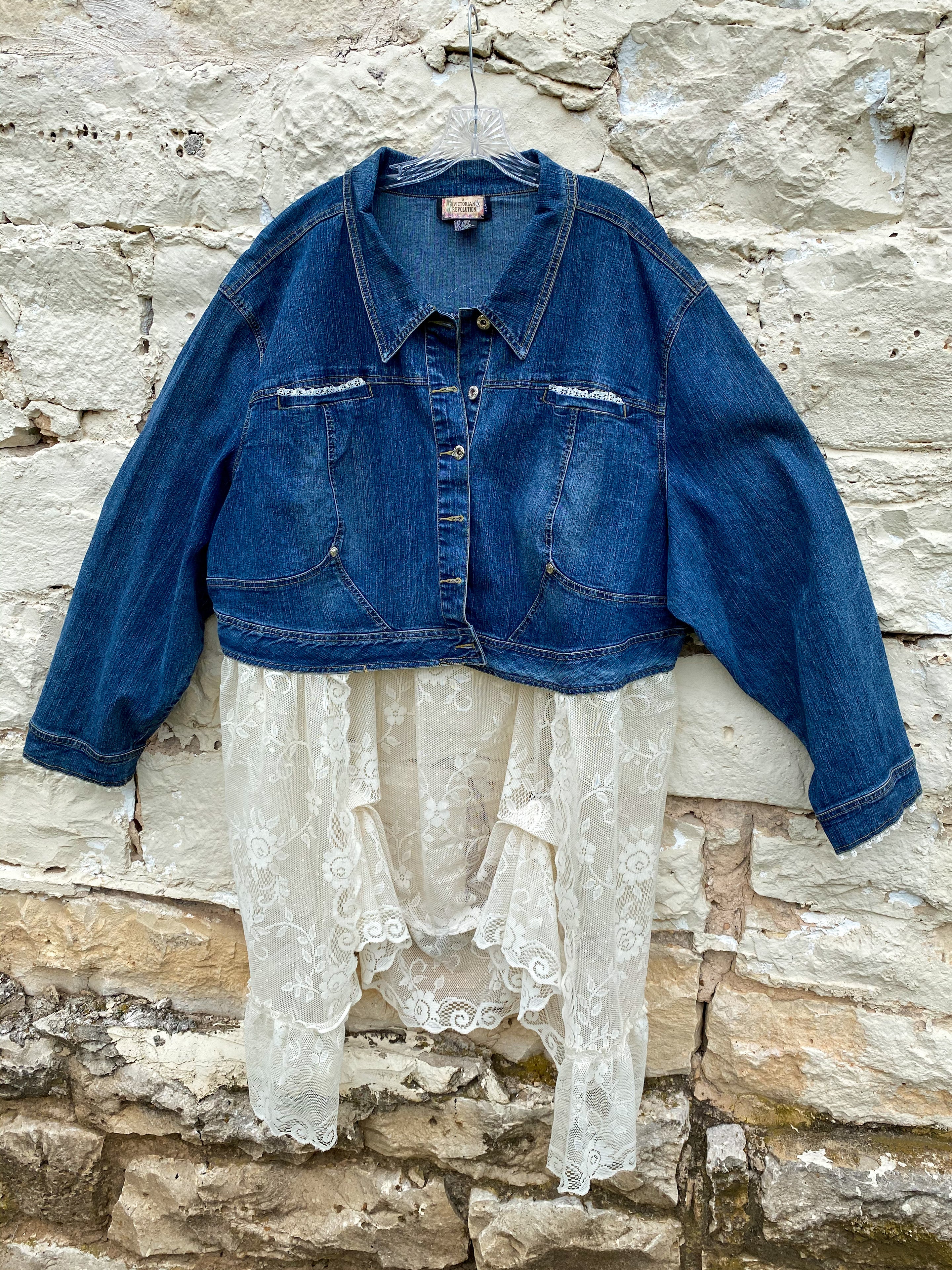 Denim Jacket with Lace Skirt Size 30 w