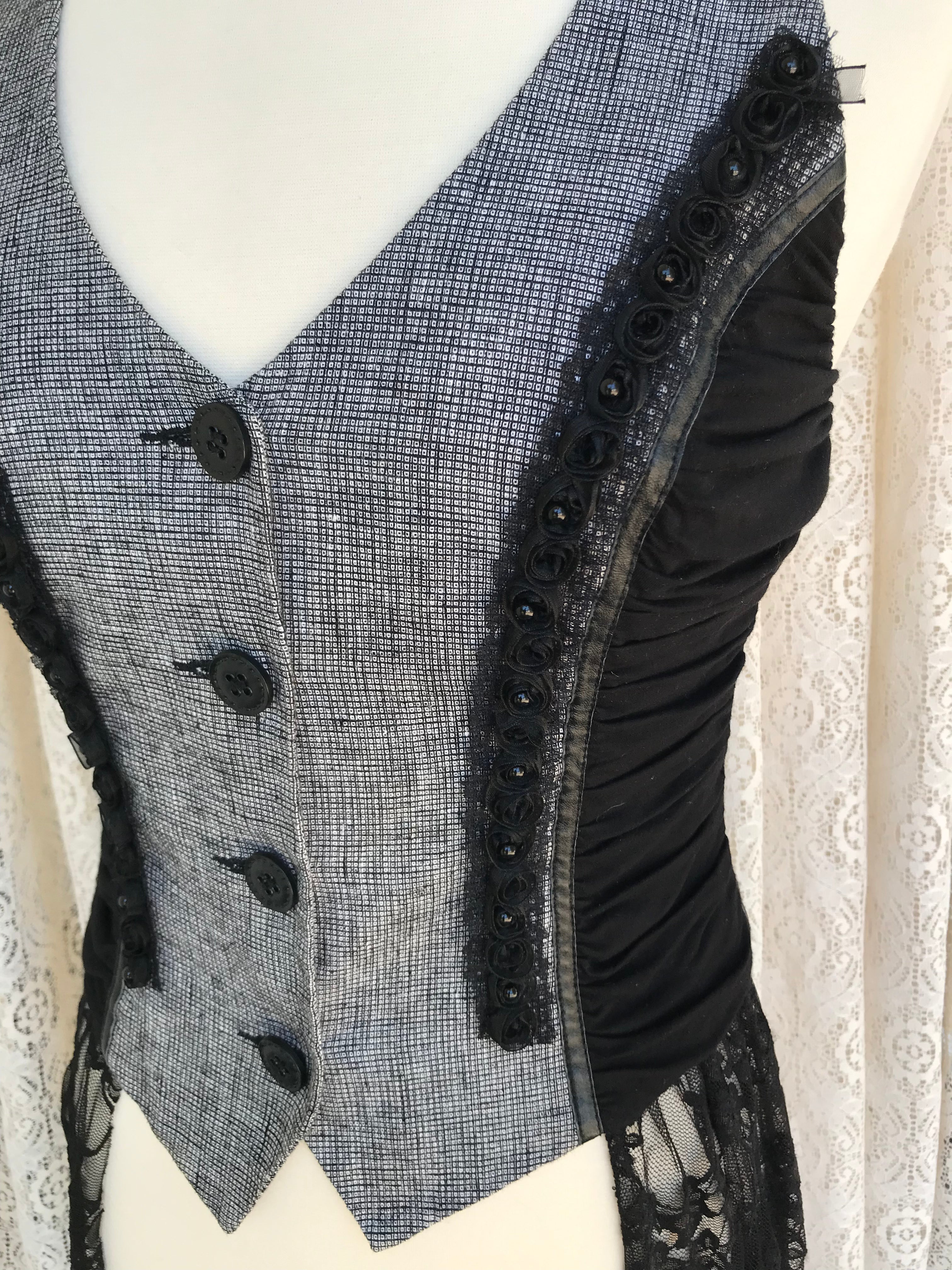 Ladies Vest With Lace Skirt -SMALL