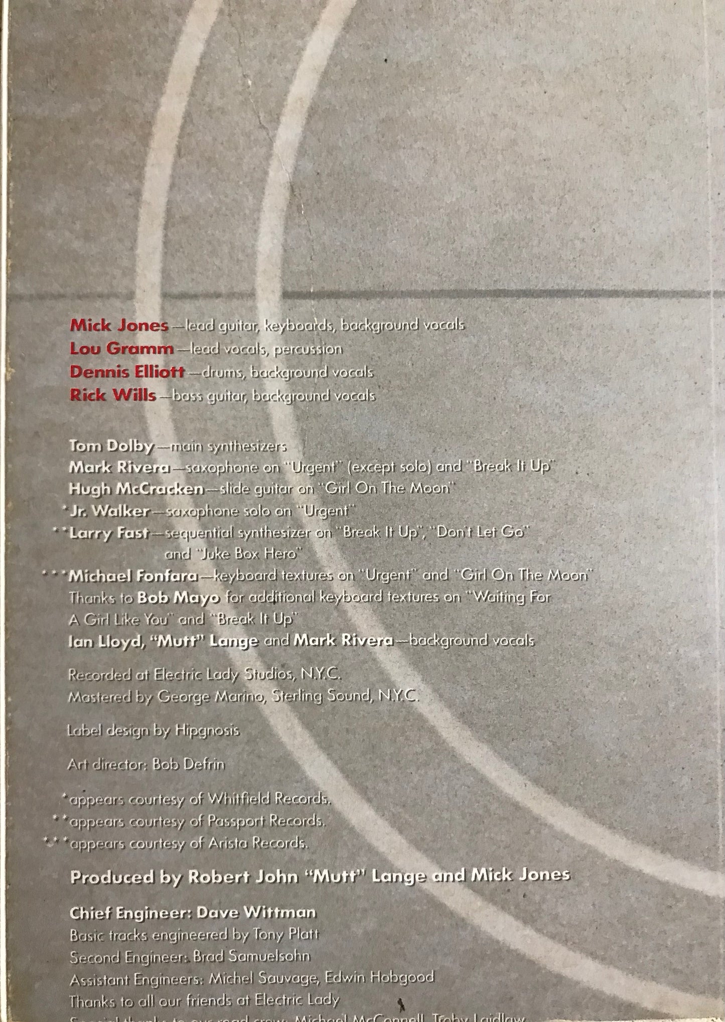 Foreigner 4 Album Cover Notebook