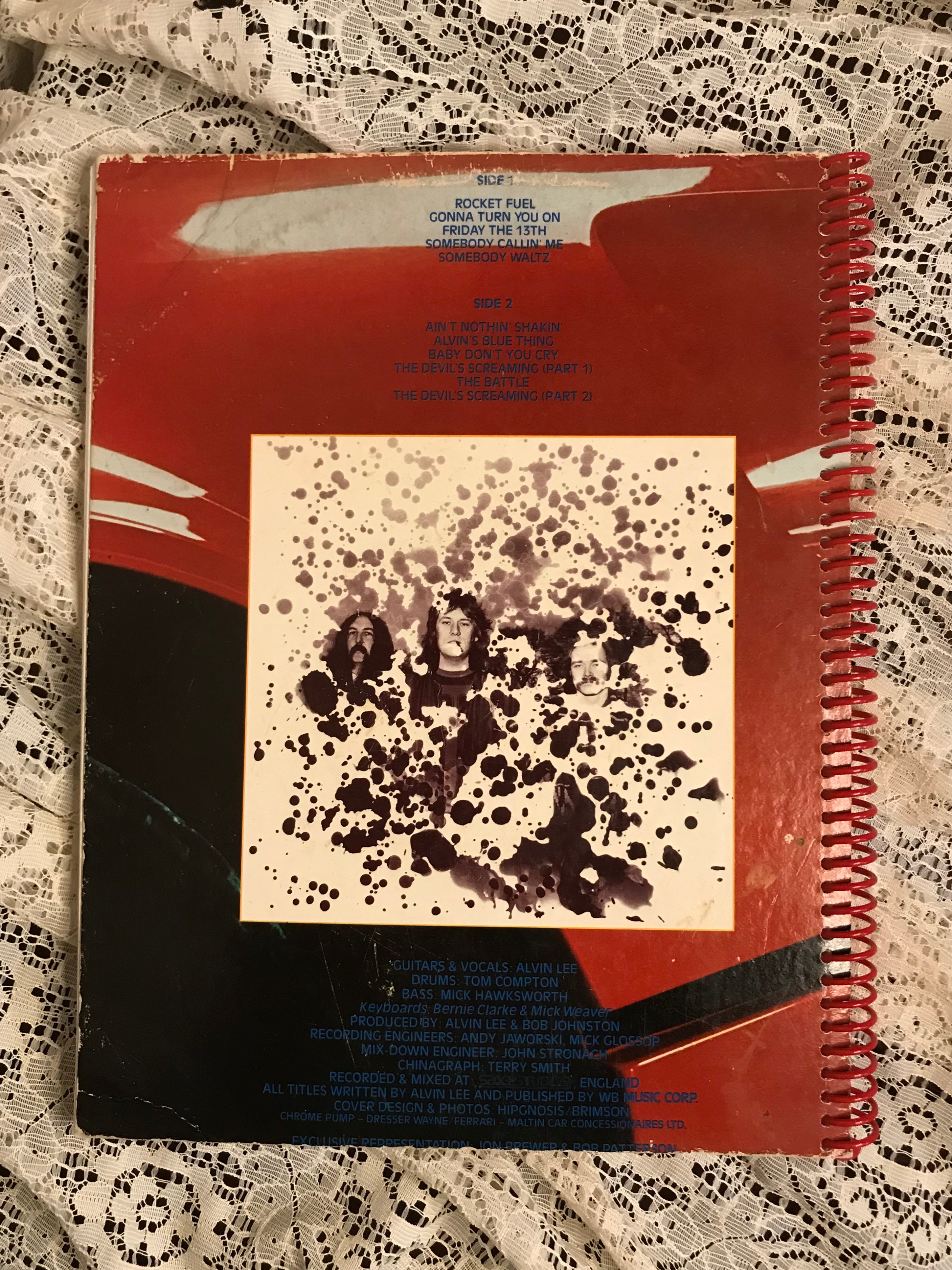 Alvin Lee and Ten Years Later Album Cover Notebook