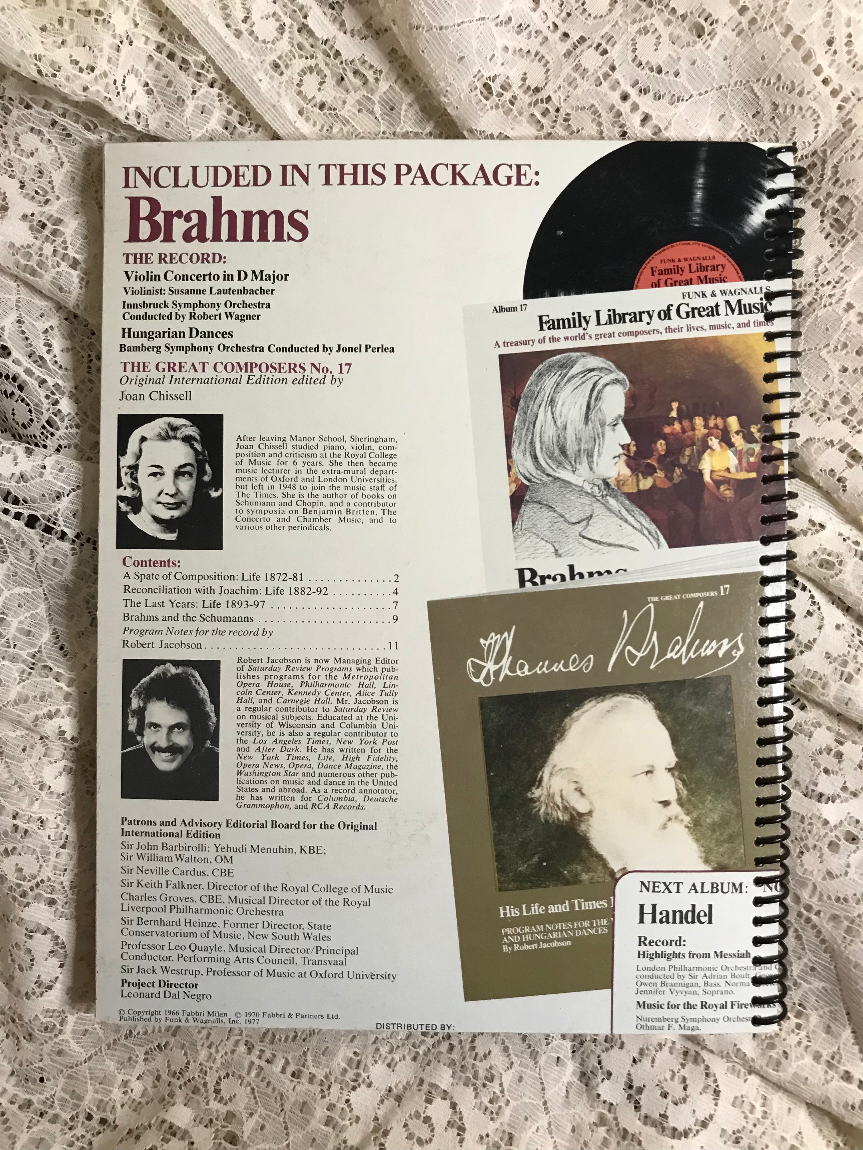 Johannes Brahms Album Cover Notebook