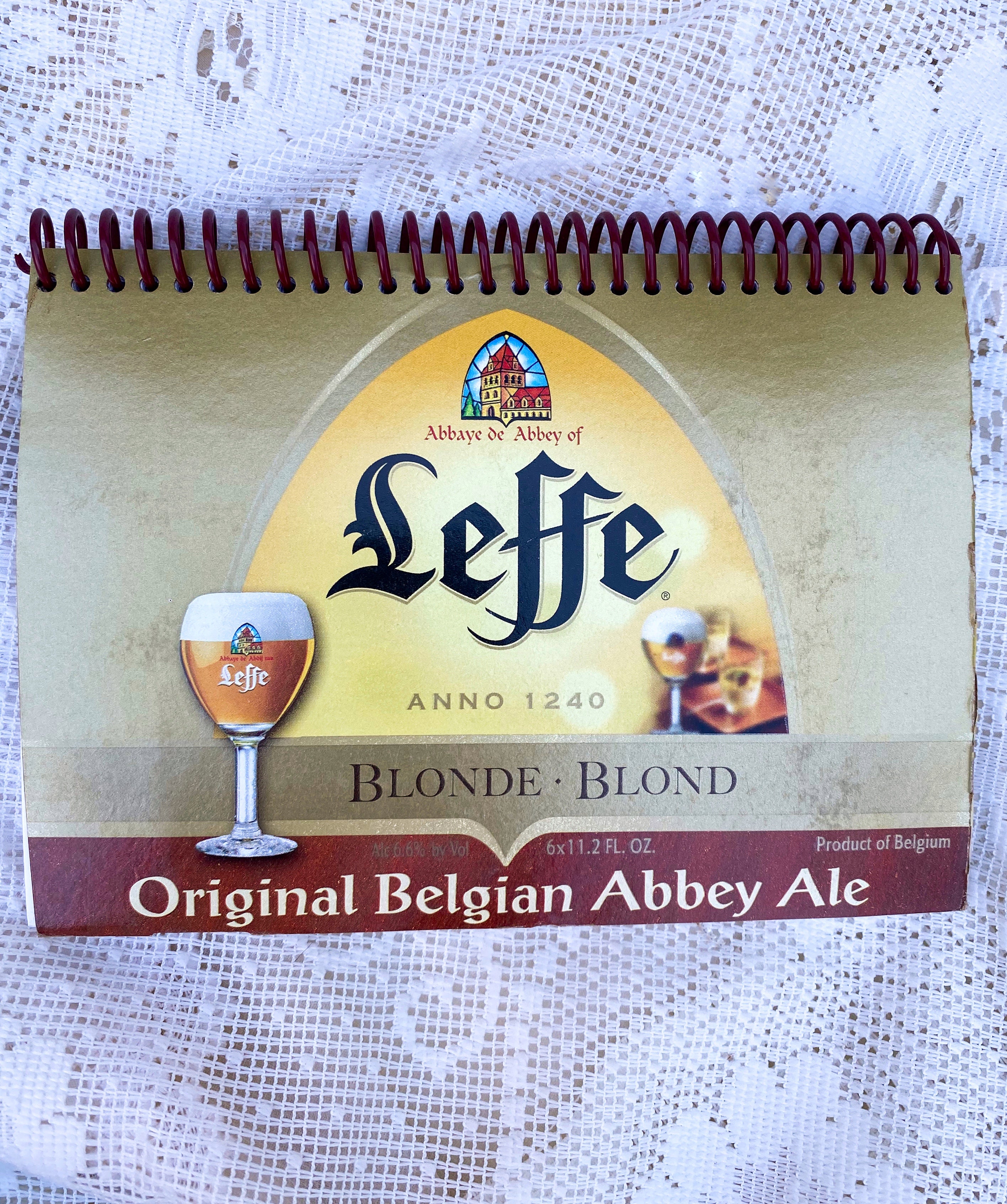 Leffe Blonde Recycled Beer Carton Notebook