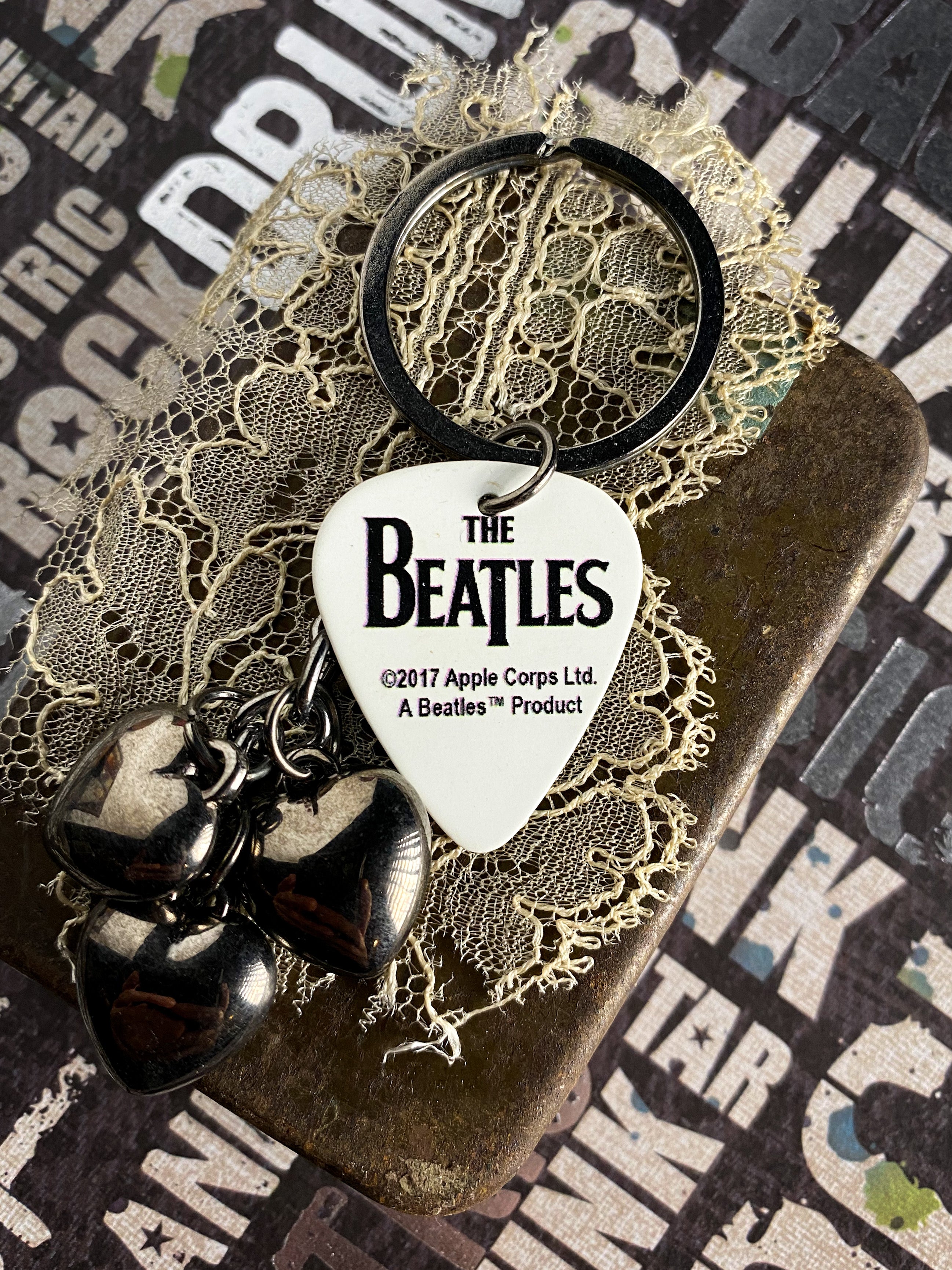Guitar Pick Key Ring - The Beatles