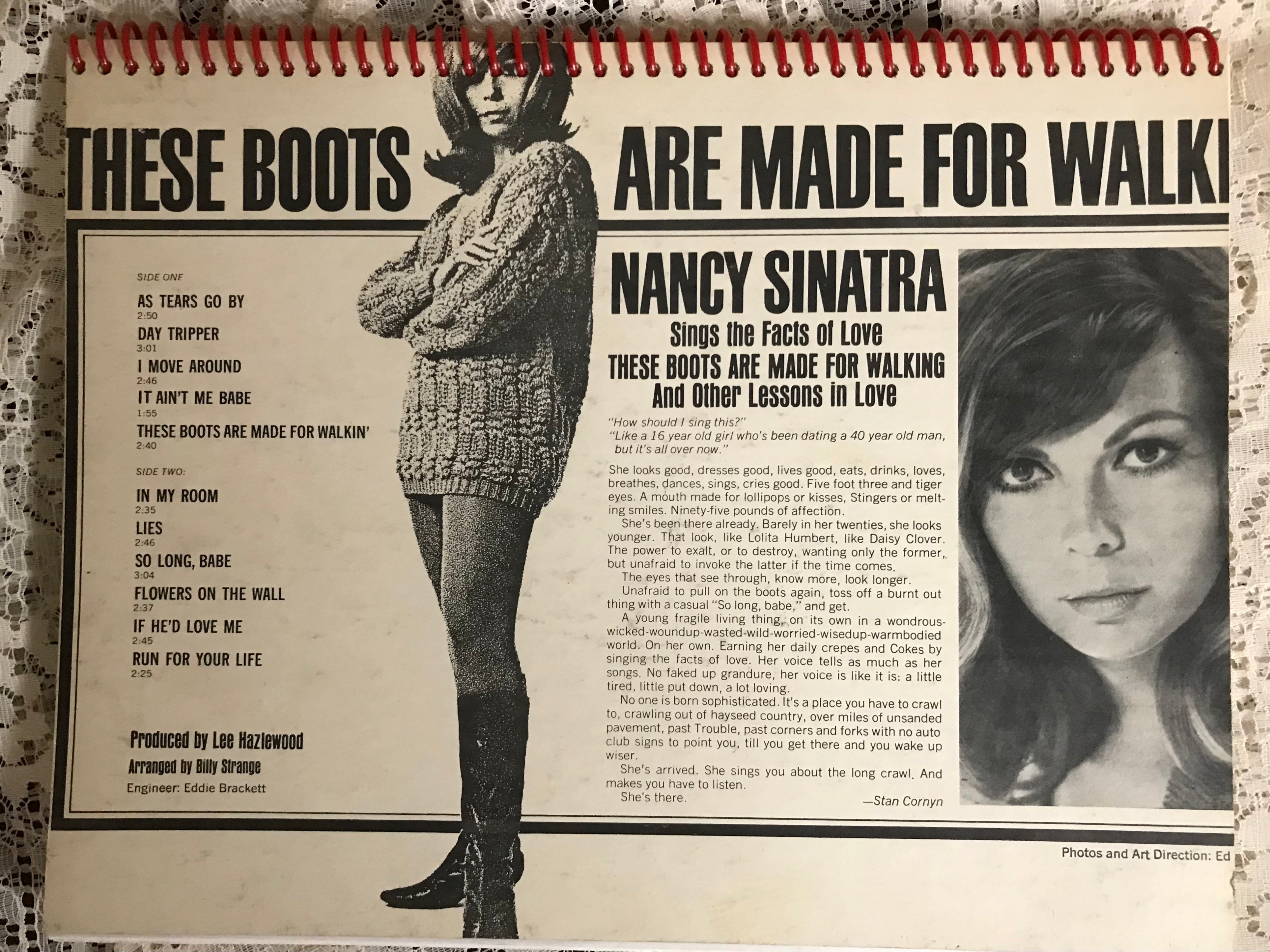 Nancy Sinatra  Boots Recycled Album Cover Notebook