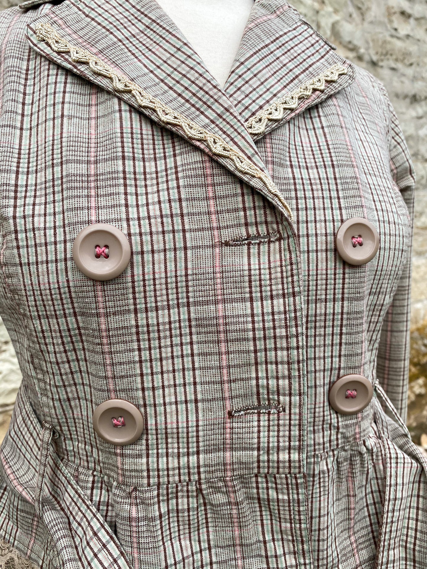 Light Brown Plaid Jacket - Small