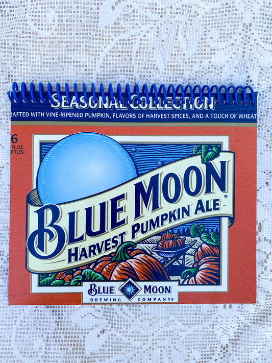 Blue Moon Harvest Pumpkin Ale Recycled Beer Carton Notebook