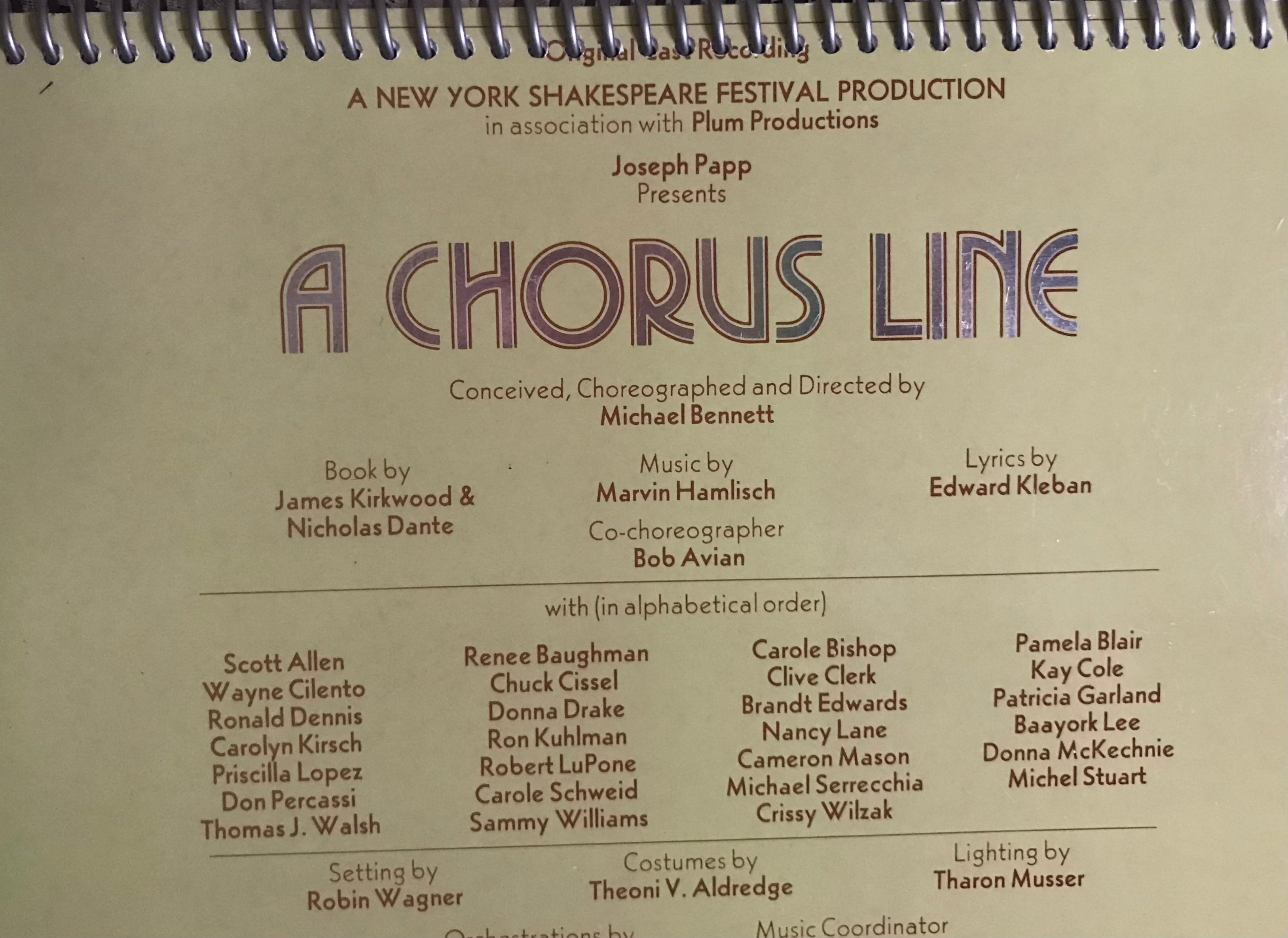 A Chorus Line Album Cover Notebook