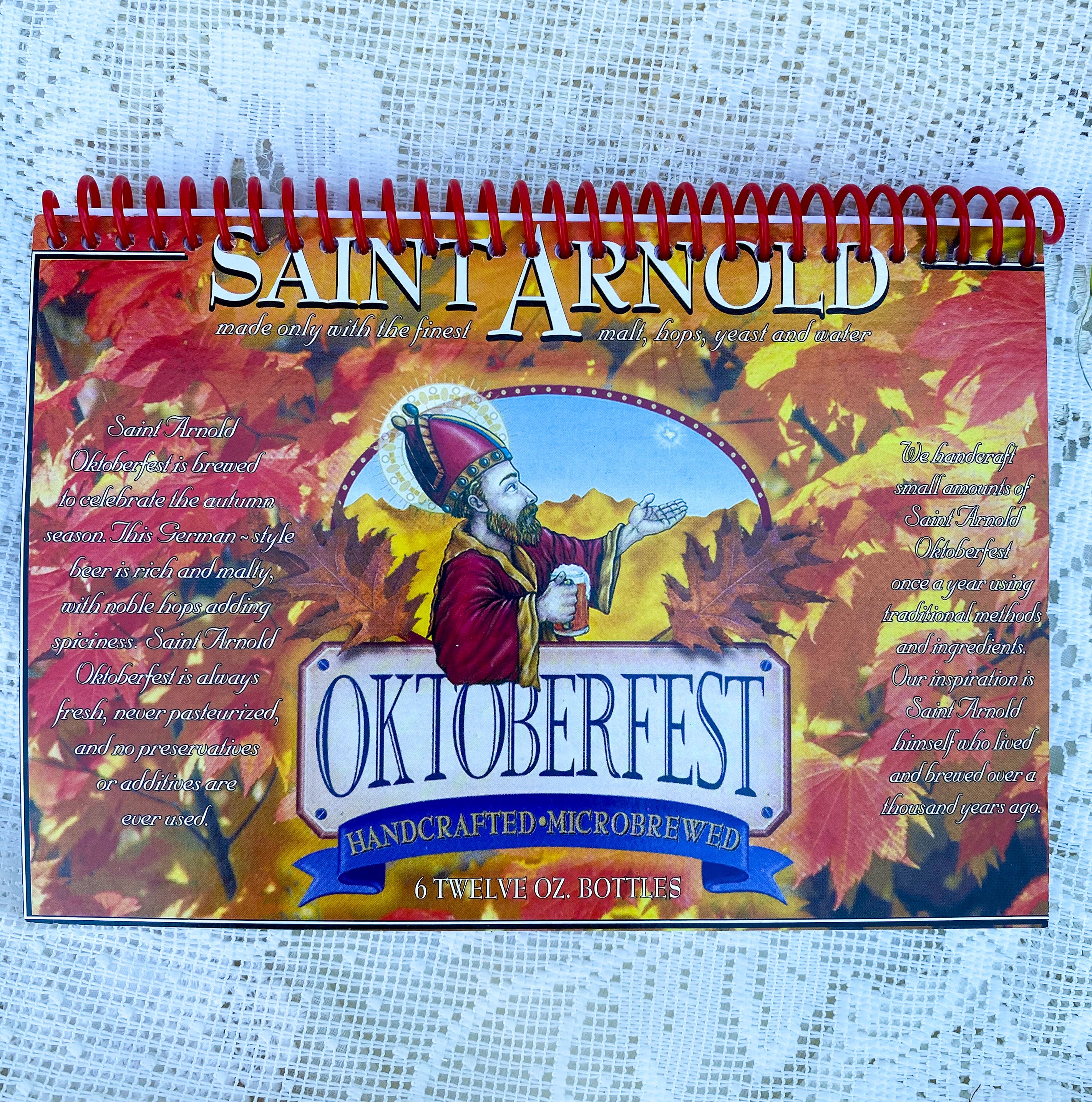 Saint Arnold Oktoberfest Recycled Beer Carton Notebook