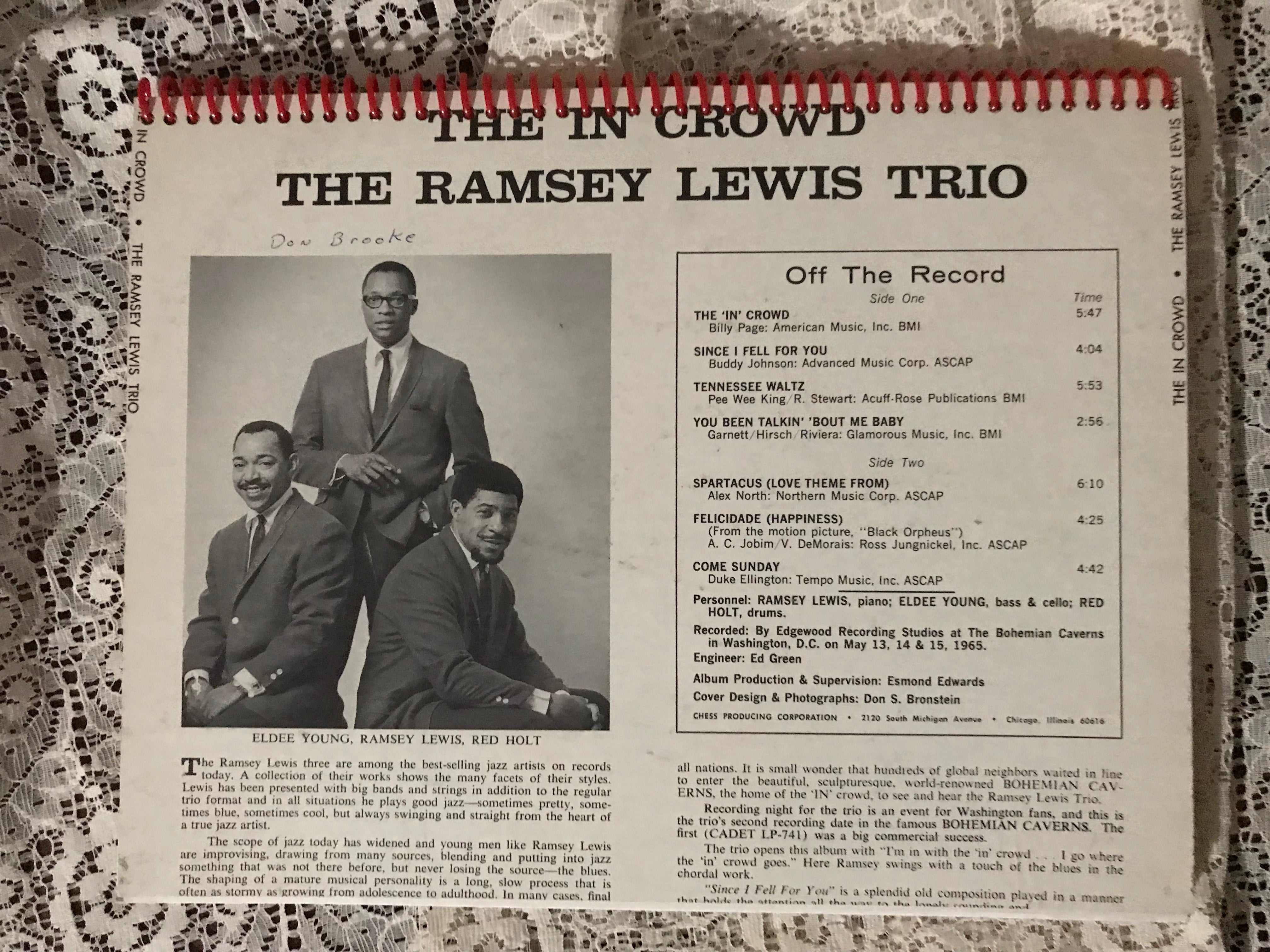 Ramsey Lewis Trio  The In Crowd Album Cover Notebook