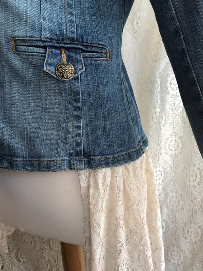 Ladies Denim Western Style Jacket -LARGE