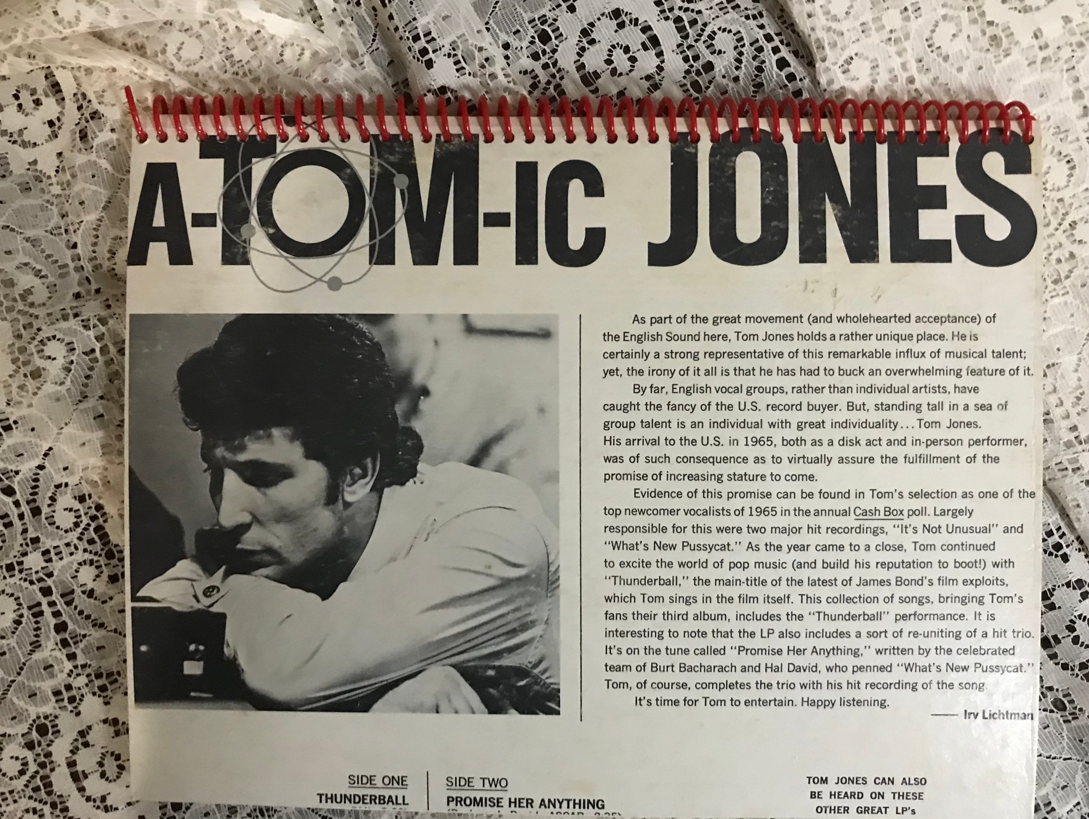 Tom Jones Atomic Album Cover Notebook