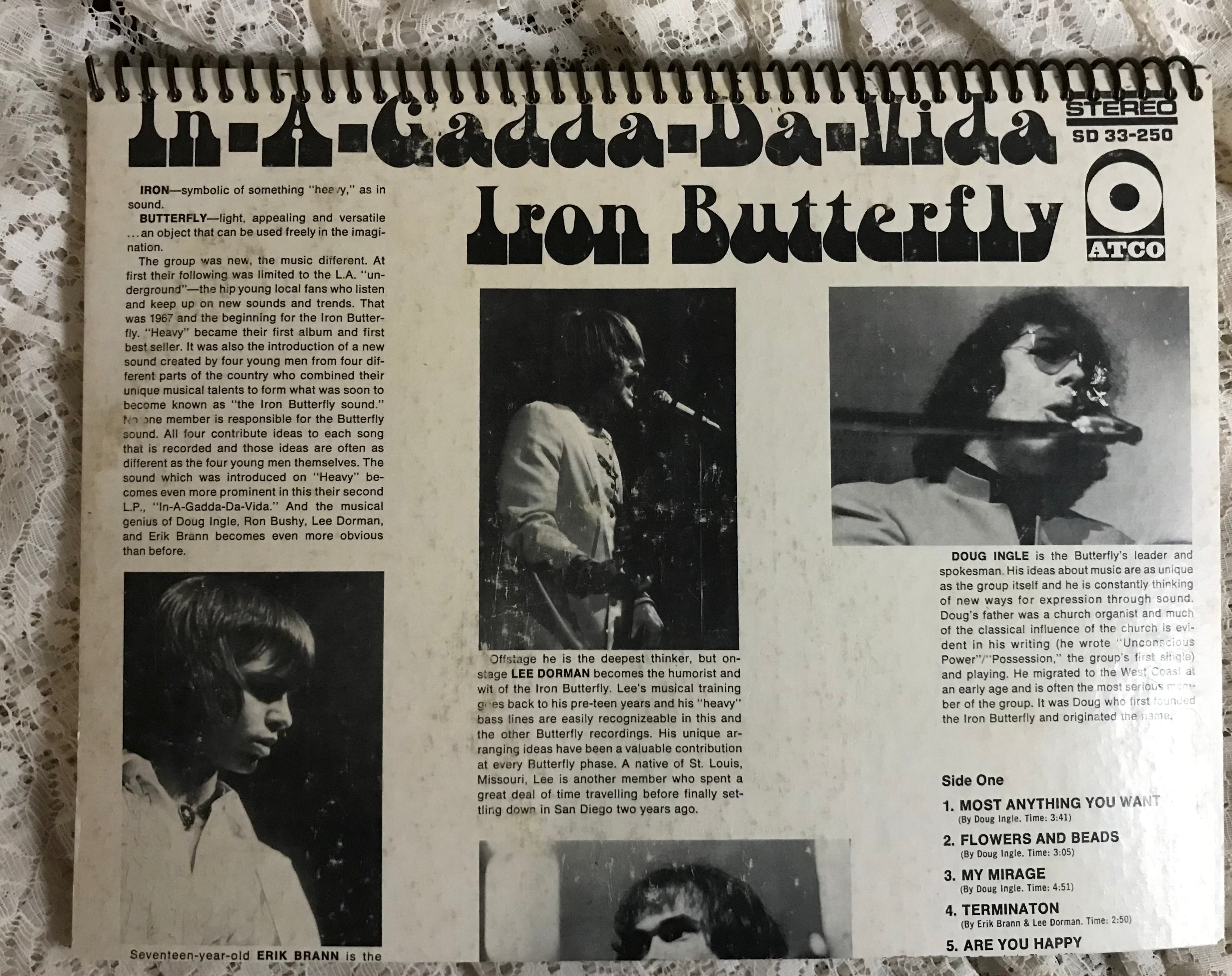 Iron Butterfly In-A-Gadda-Da-Vida Album Cover Notebook