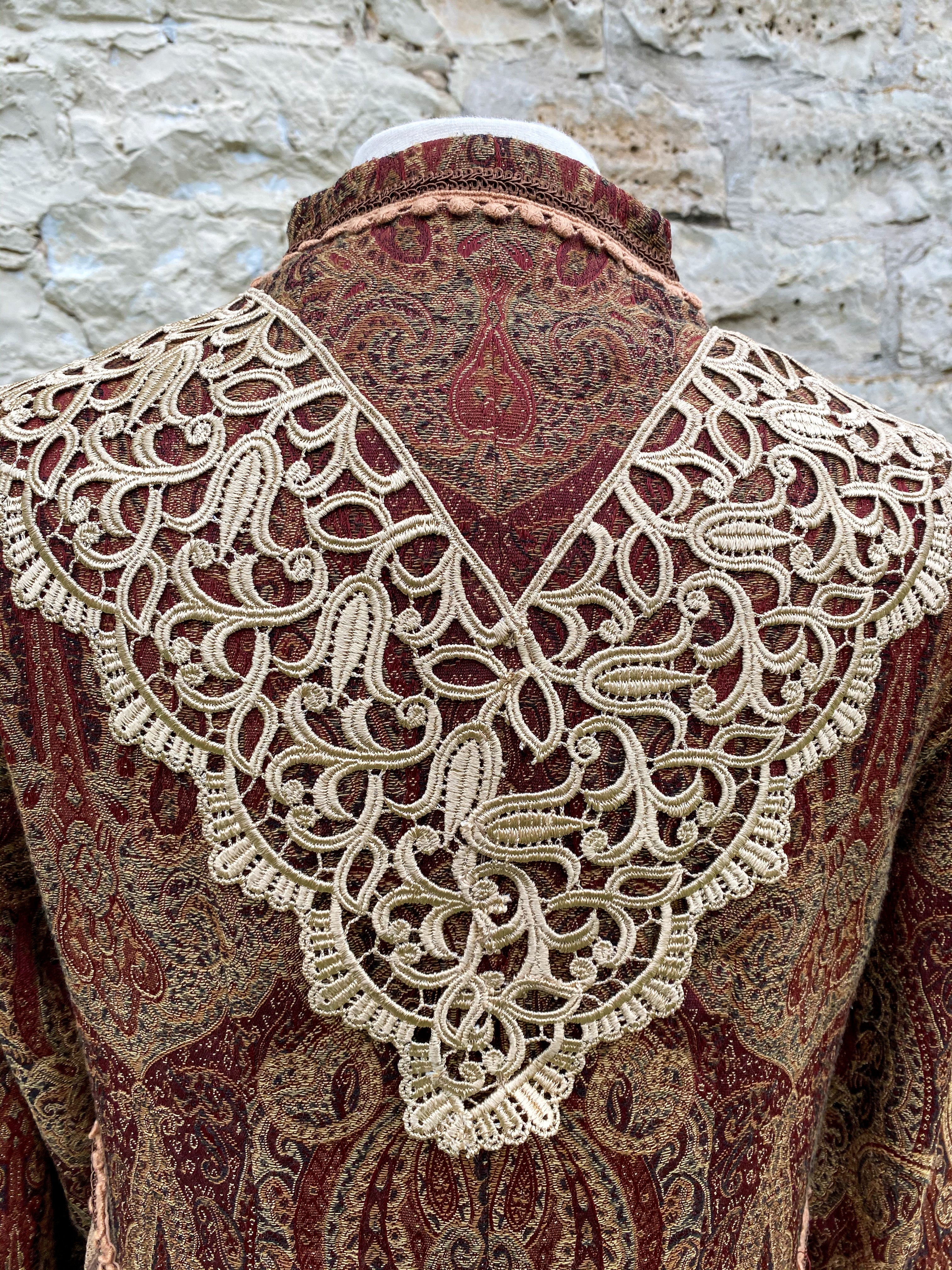 Elegant Paisley Upcycled Victorian Jacket -SMALL