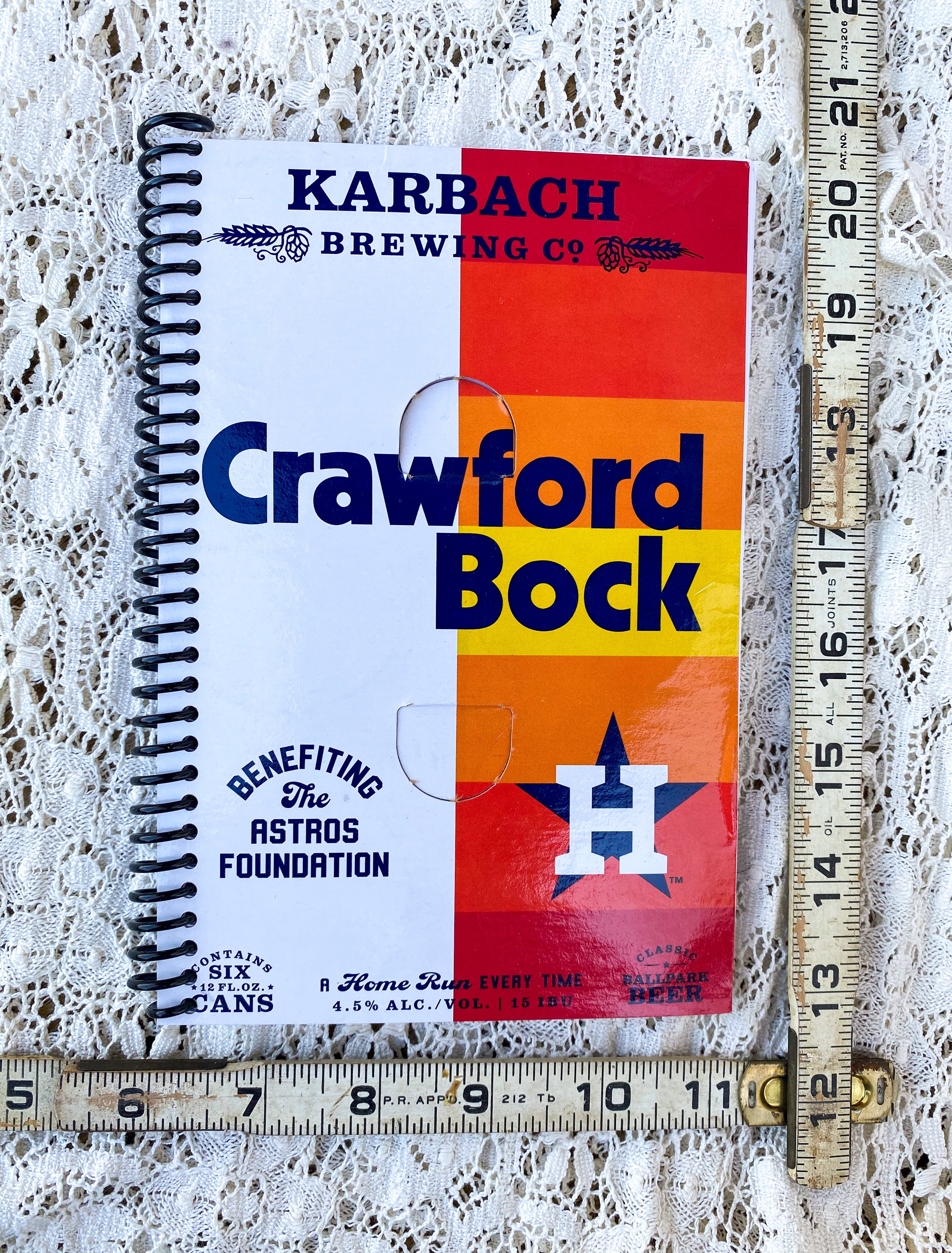 Karbach Crawford Bock Recycled Beer Carton Notebook