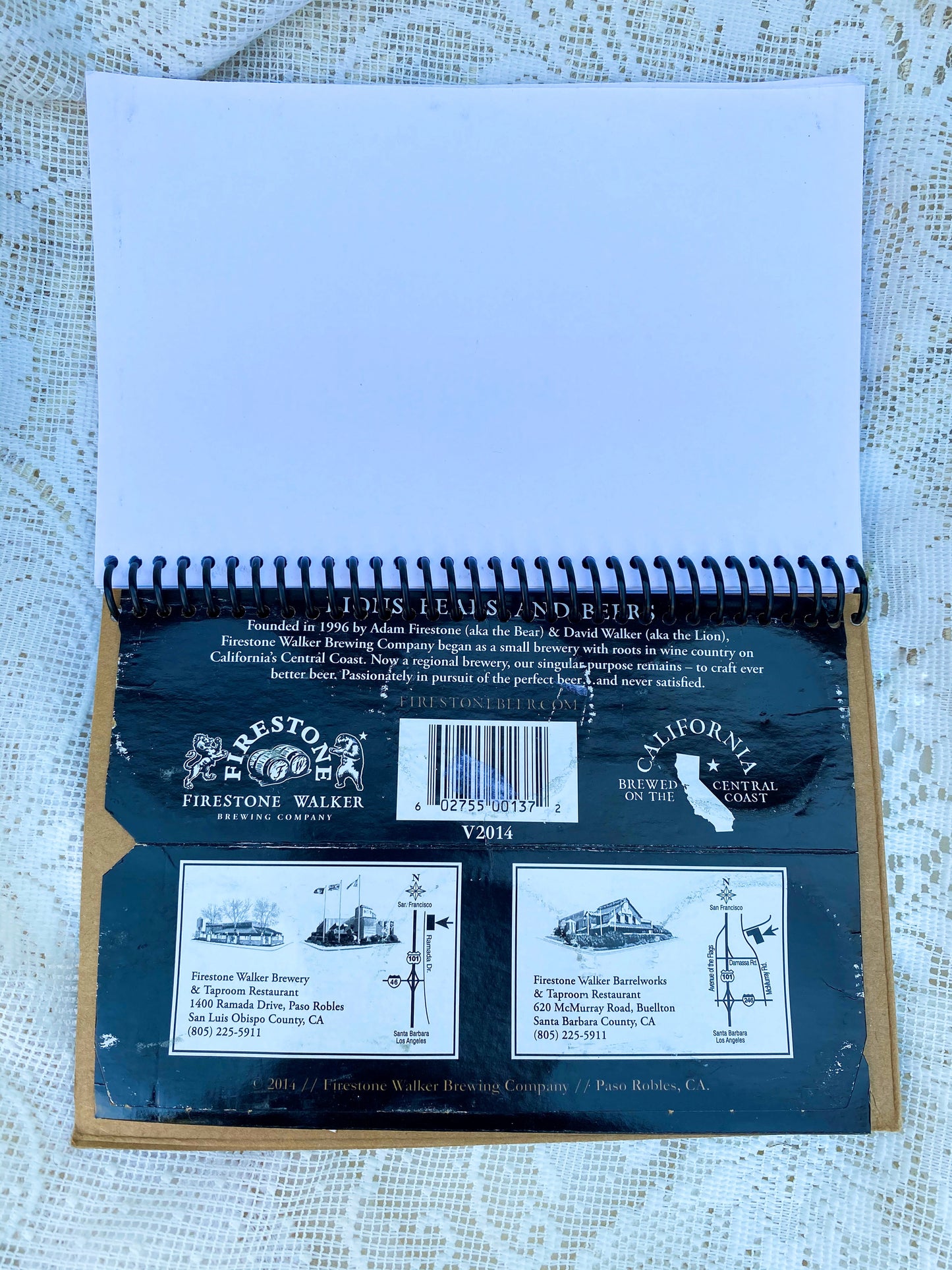 Firestone Oaktoberfest Recycled Beer Carton Notebook