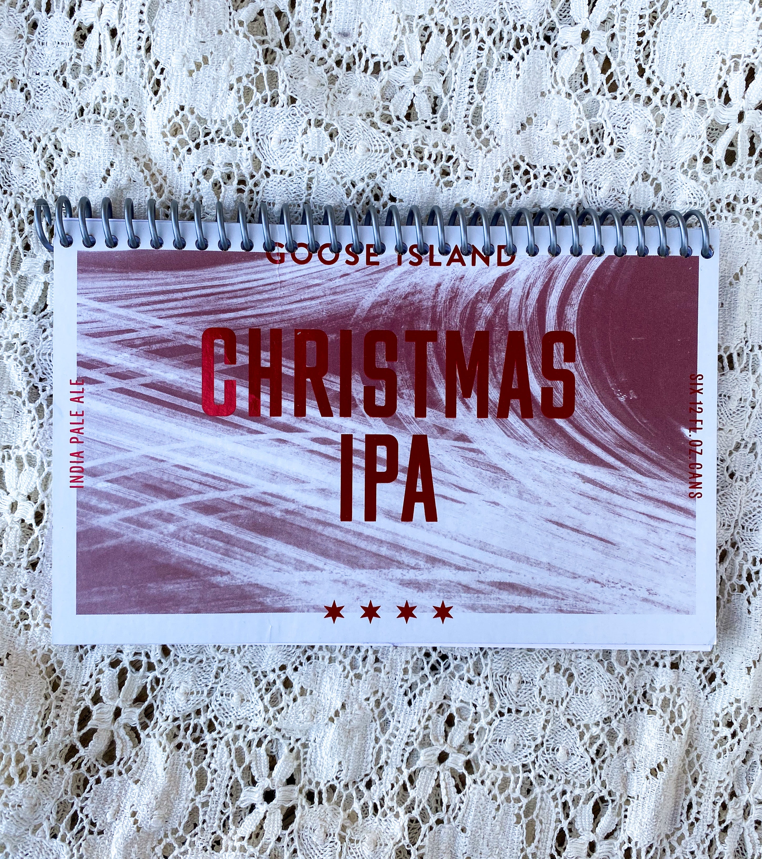 Goose Island Christmas IPA Recycled Beer Carton Notebook