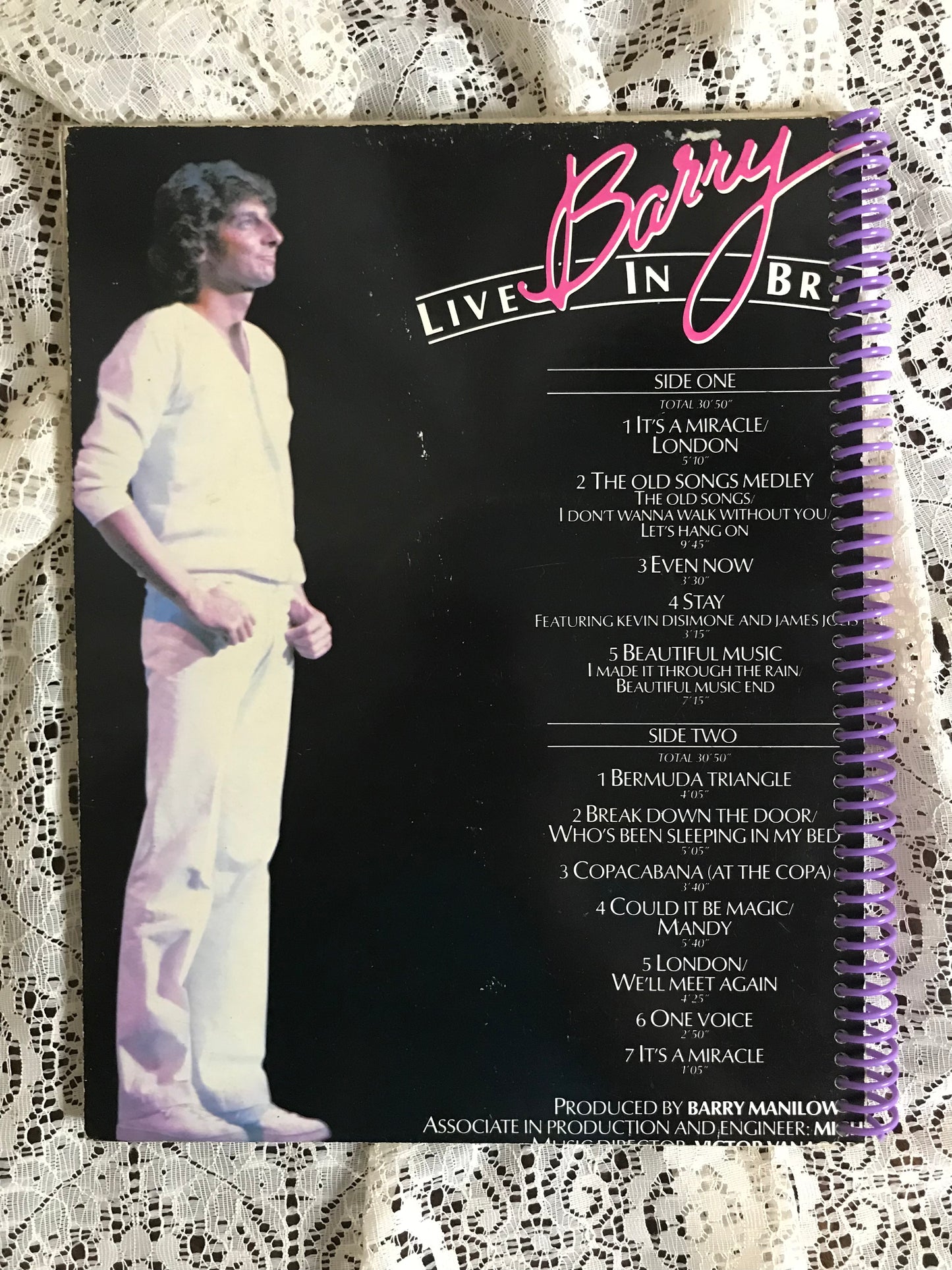 Barry Manilow Live In Britain Album Cover Notebook