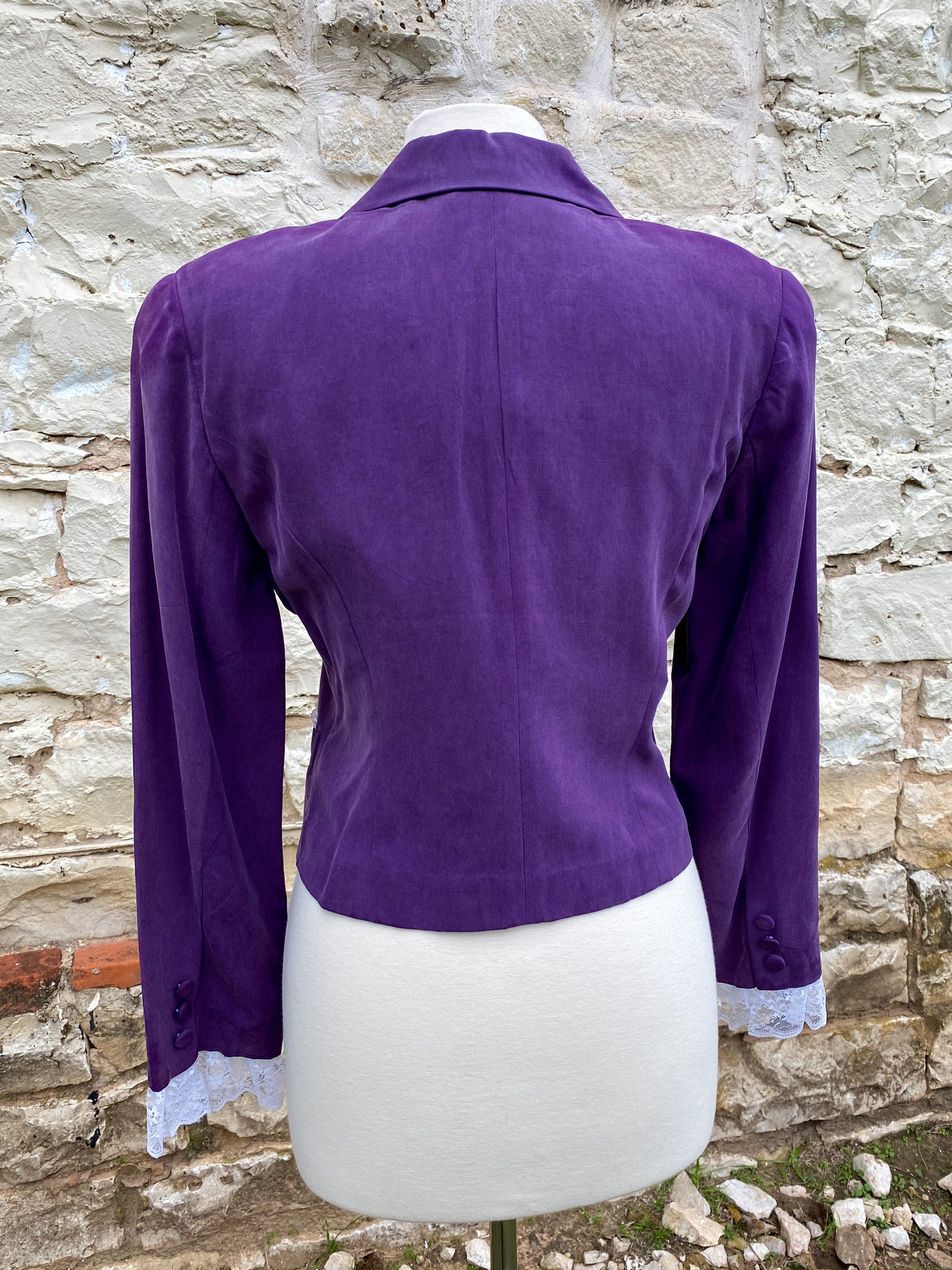 Short Purple Jacket with Brooch -Medium