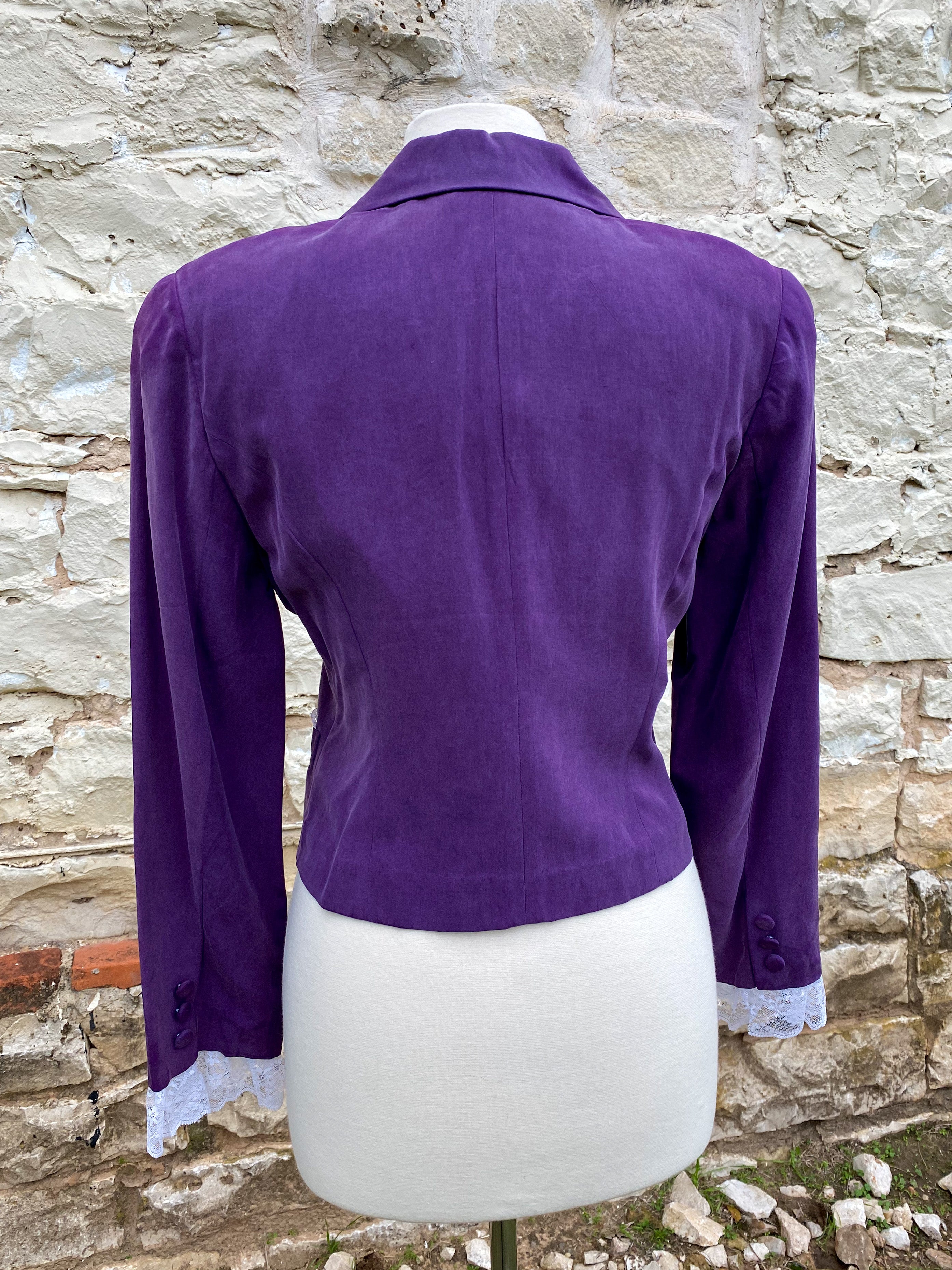 Short Purple Jacket with Brooch -Medium
