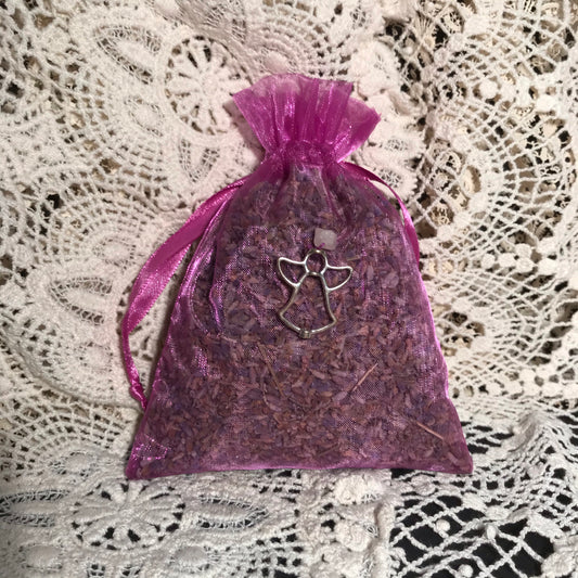 Organic Lavender and Gemstones Sachet with Rose Quartz
