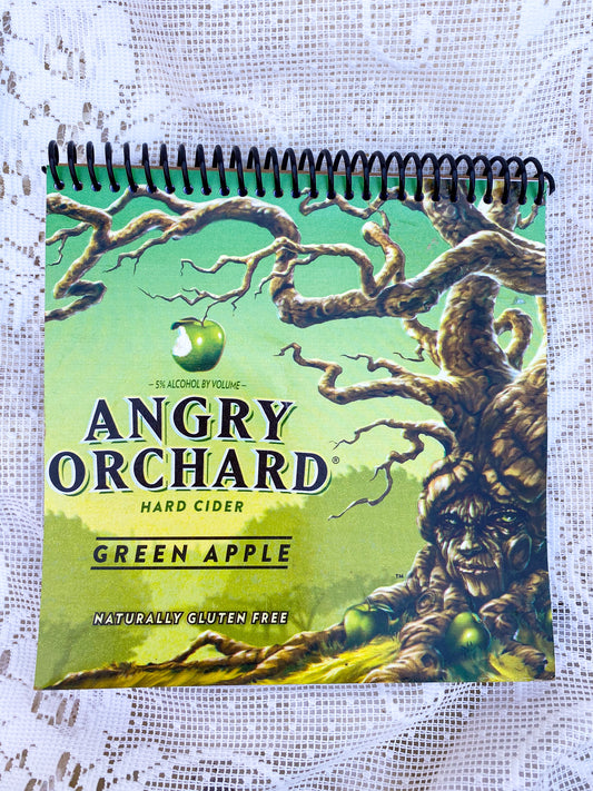 Angry Orchard Green Apple Recycled Beer Carton Notebook - Black Spiral